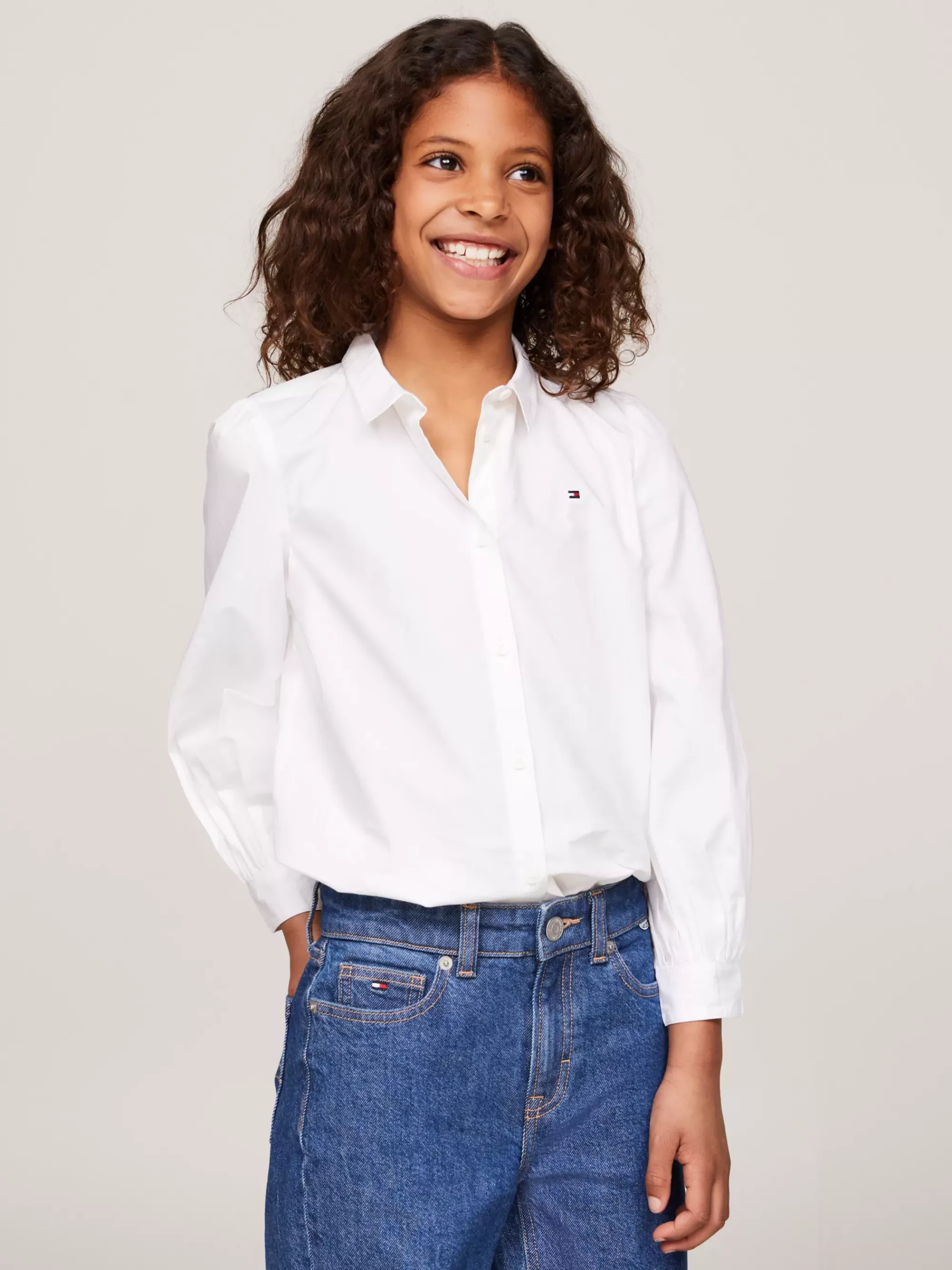 Tops & T-Shirts*Tommy Hilfiger Essential Blouse Met Gesmokte Mouwen WHITE