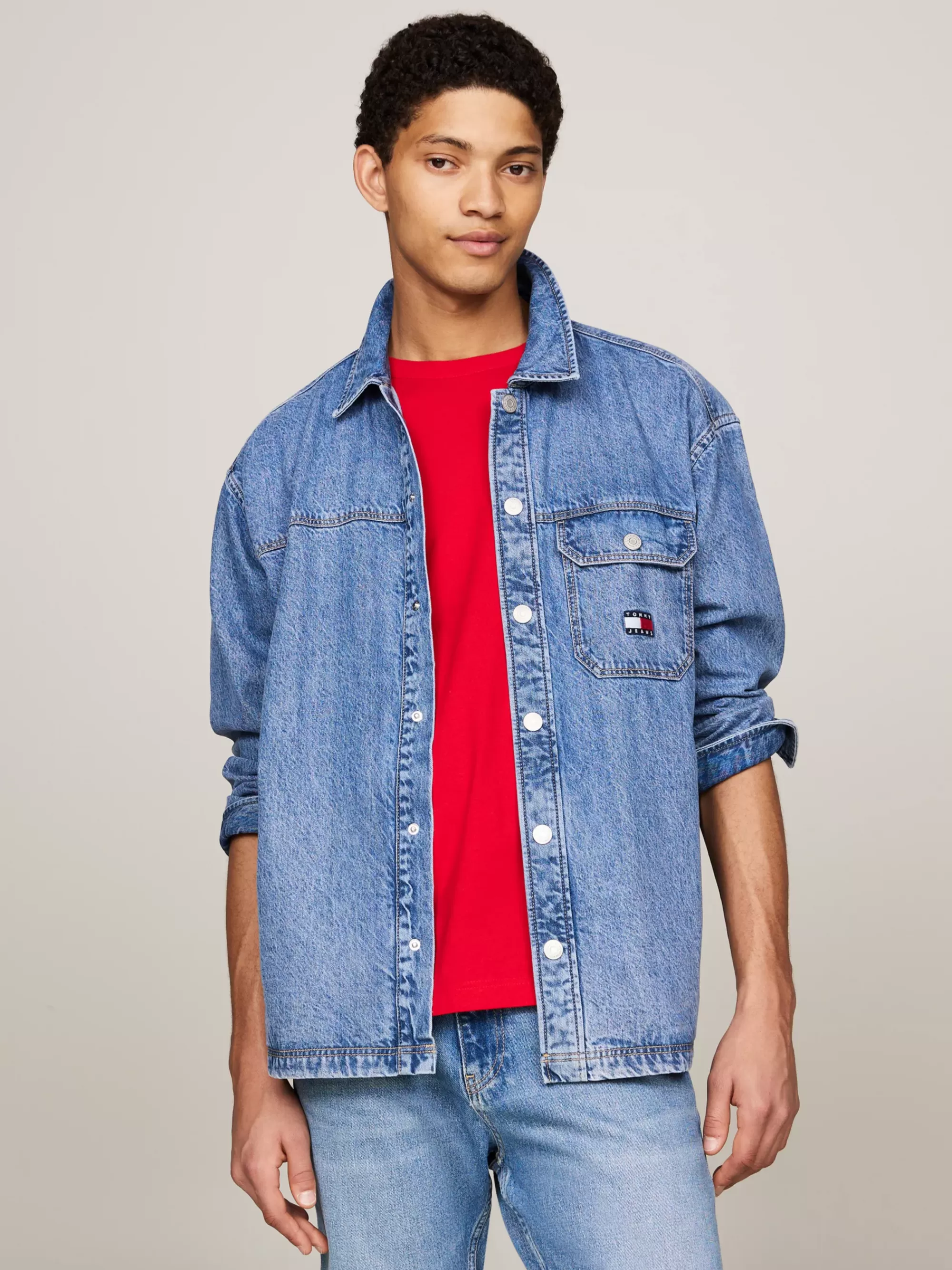 Overhemden*Tommy Hilfiger Essential Casual Fit Denim Overshirt MID INDIGO