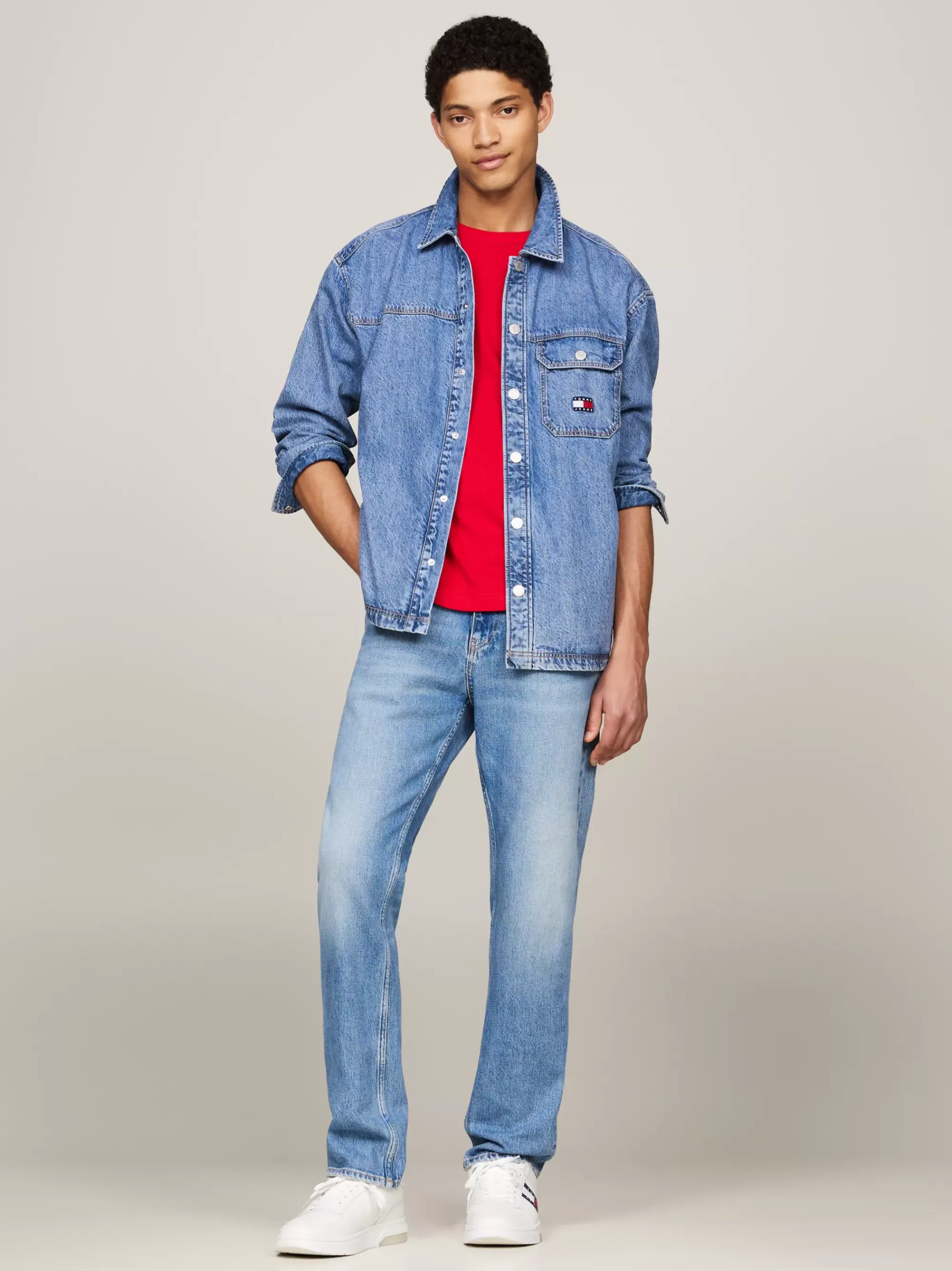 Overhemden*Tommy Hilfiger Essential Casual Fit Denim Overshirt MID INDIGO