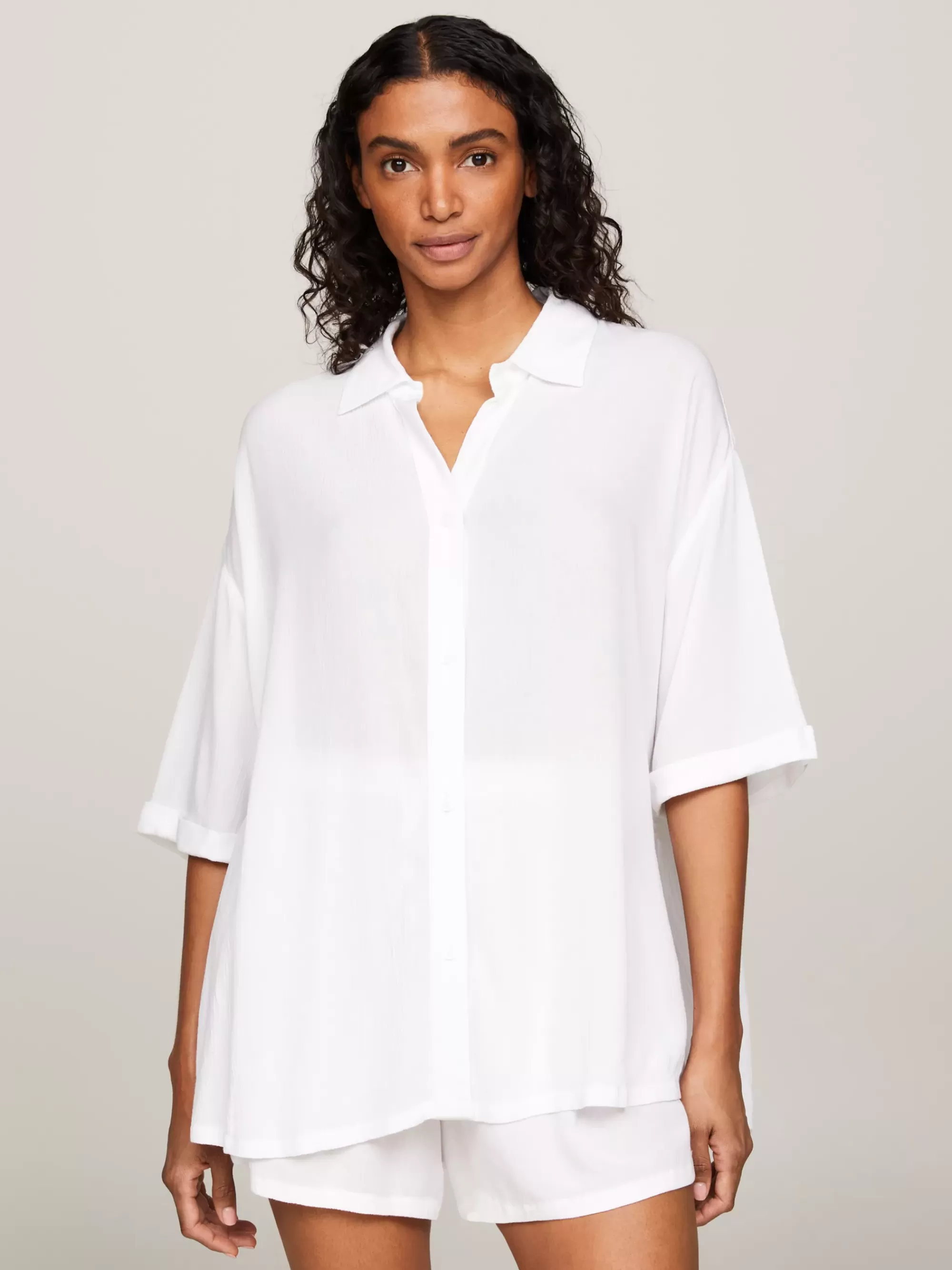 Swimwear*Tommy Hilfiger Essential Cover-up Strandoverhemd WHITE