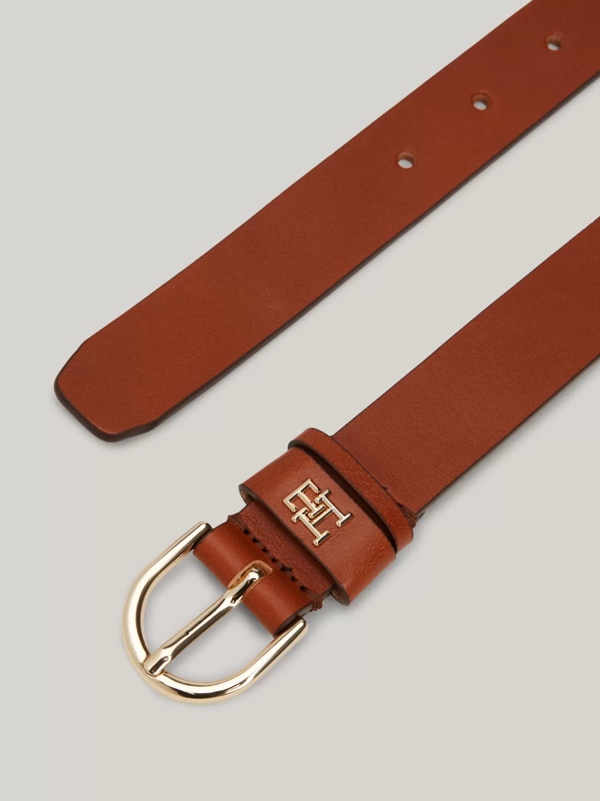 Riemen*Tommy Hilfiger Essential Effortless Leren Riem COGNAC
