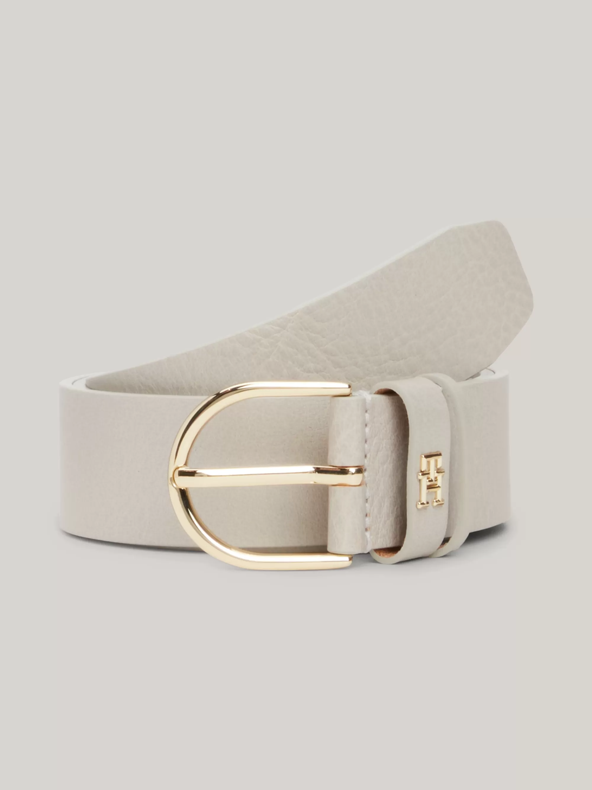 Riemen*Tommy Hilfiger Essential Effortless Leren Riem Met Textuur CLASSIC BEIGE
