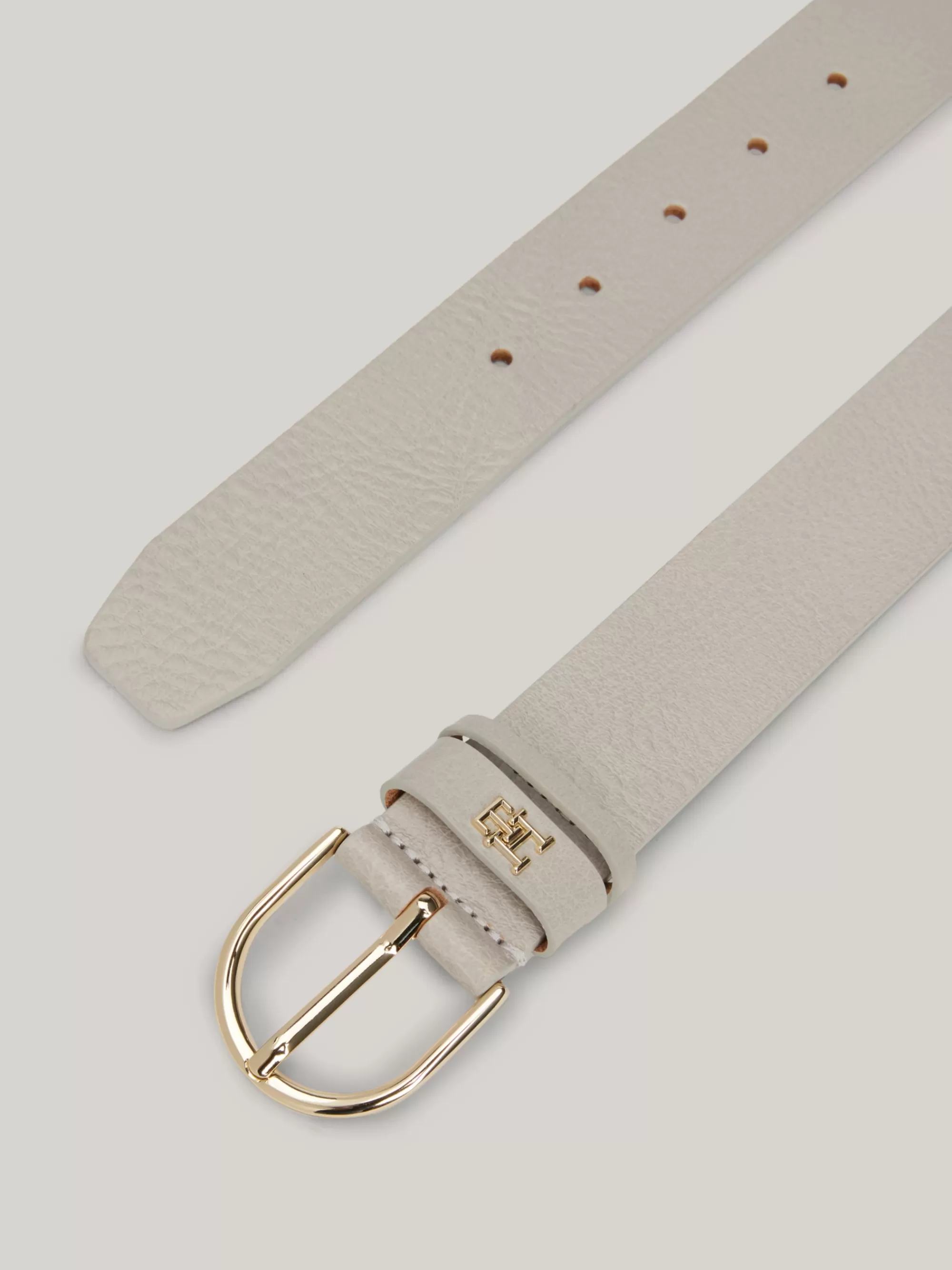 Riemen*Tommy Hilfiger Essential Effortless Leren Riem Met Textuur CLASSIC BEIGE