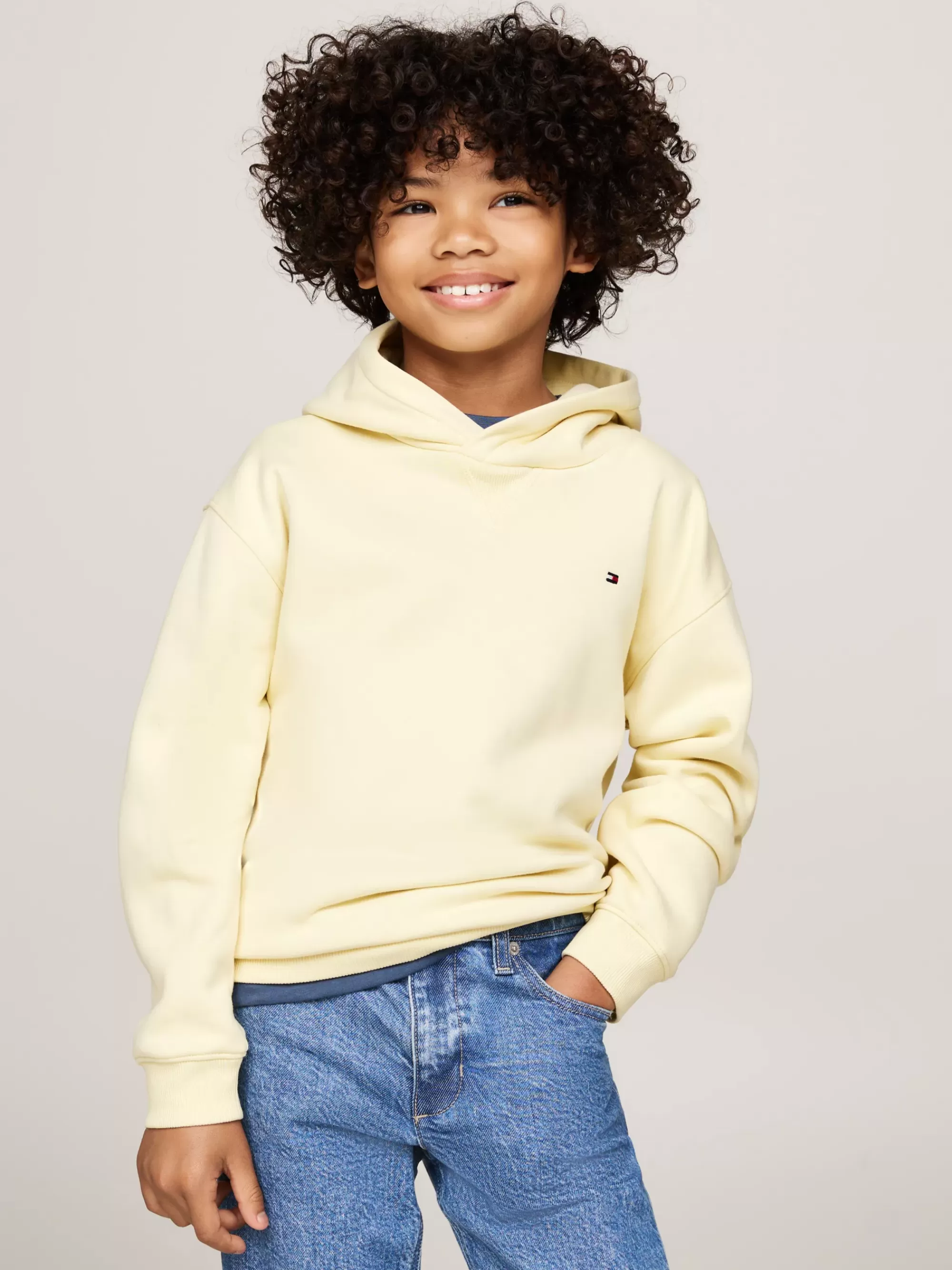 Sweatshirts & Hoodies | Sweatshirts & Hoodies*Tommy Hilfiger Essential Fleece Hoodie Met Geborduurde Vlag LEMON ZEST