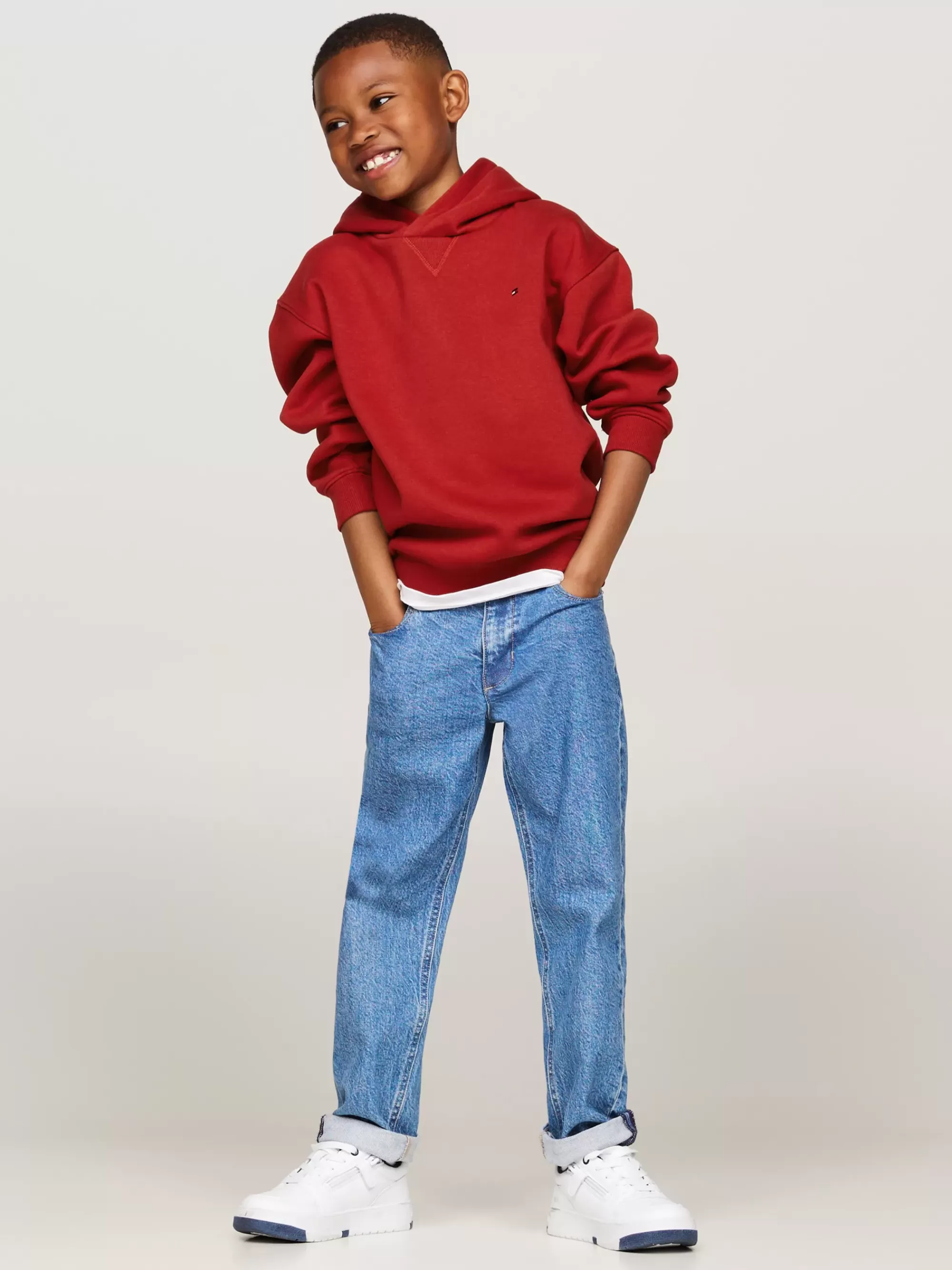 Sweatshirts & Hoodies | Sweatshirts & Hoodies*Tommy Hilfiger Essential Fleece Hoodie Met Geborduurde Vlag DARK MAGMA