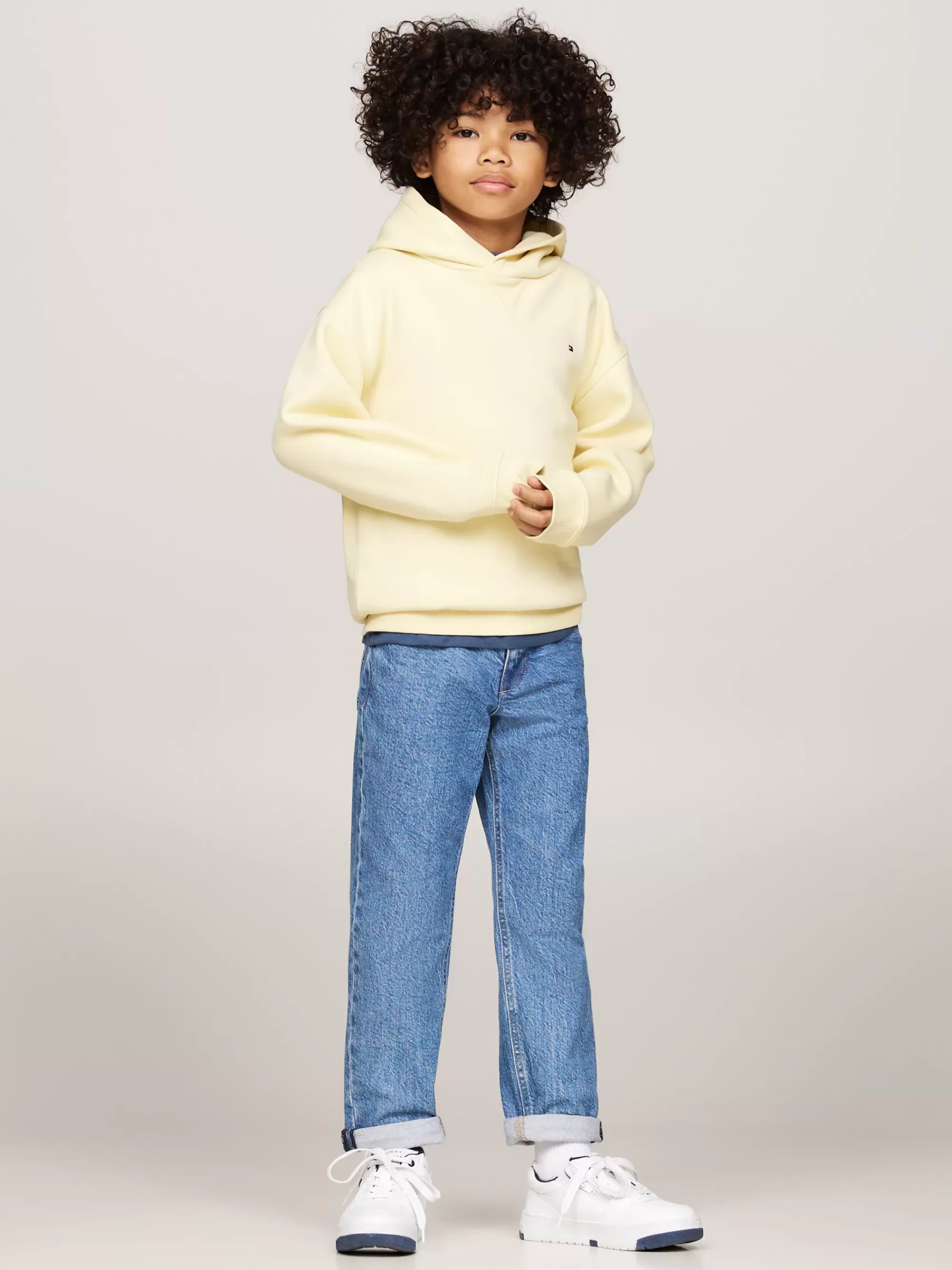 Sweatshirts & Hoodies | Sweatshirts & Hoodies*Tommy Hilfiger Essential Fleece Hoodie Met Geborduurde Vlag LEMON ZEST