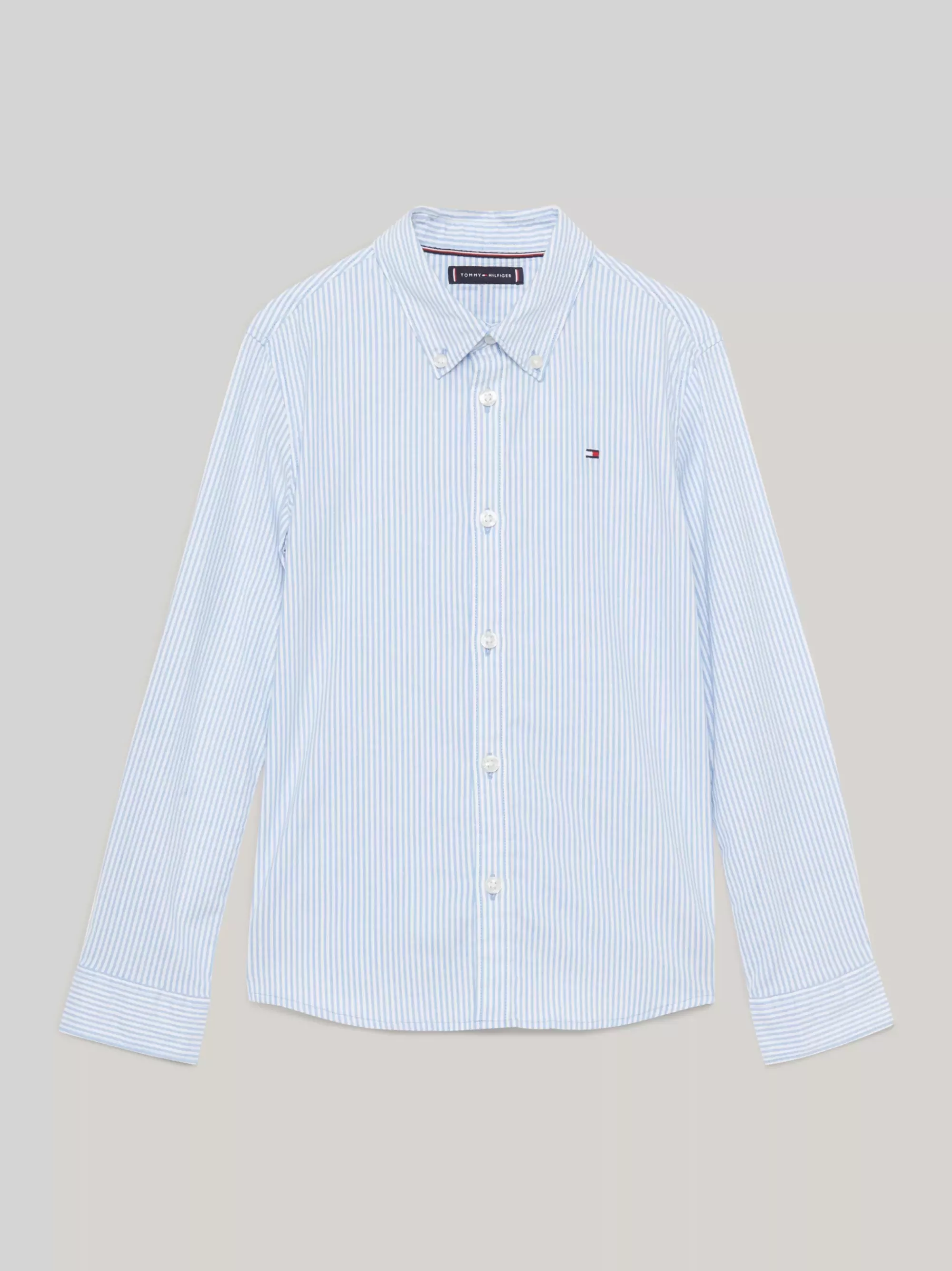 Overhemden*Tommy Hilfiger Essential Flex Overhemd Met Ithaca-streep COPENHAGEN BLUE / WHITE
