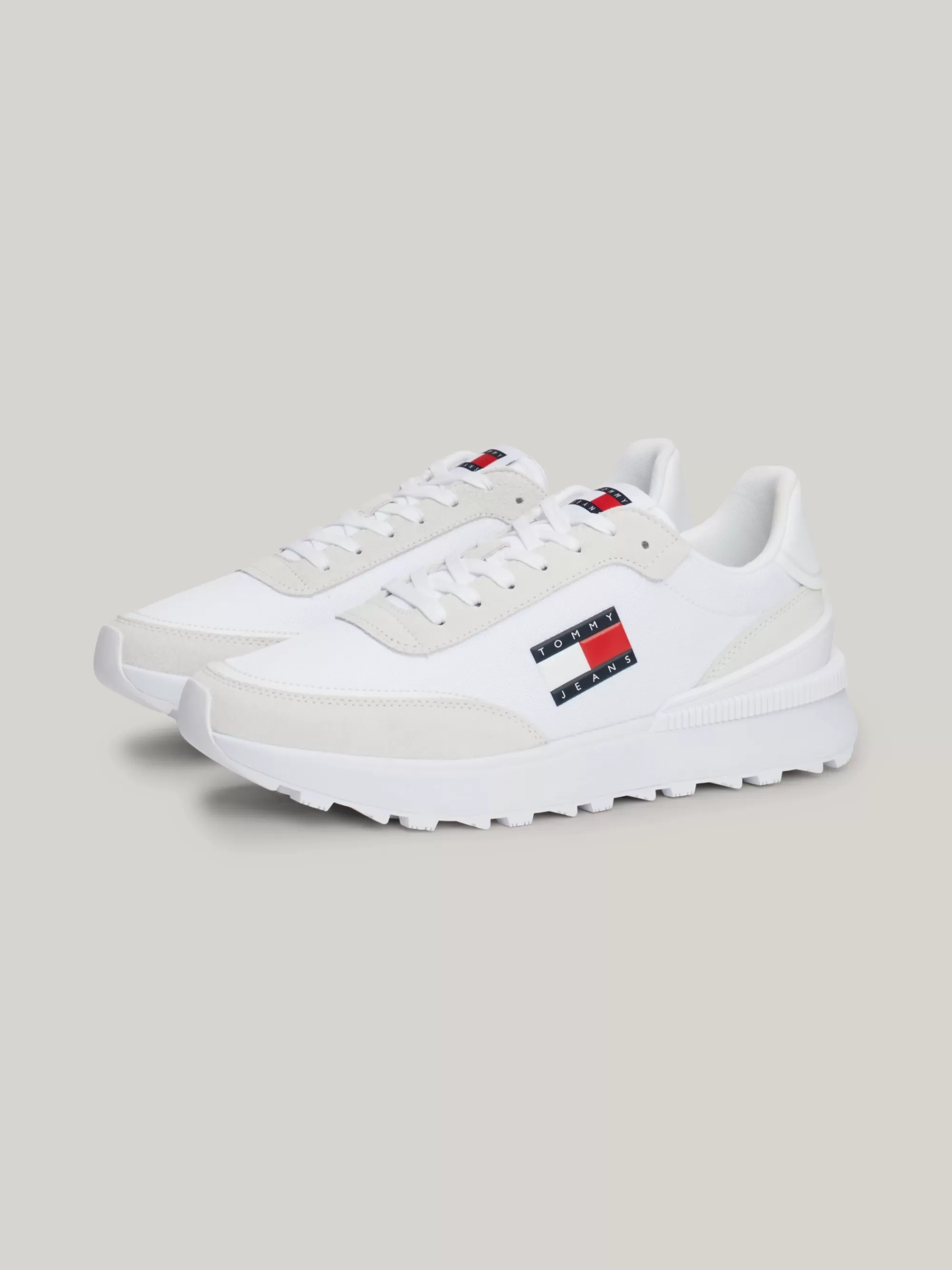 White Trainers | Sneakers*Tommy Hilfiger Essential Getextureerde Sneaker Met Profielzool WHITE
