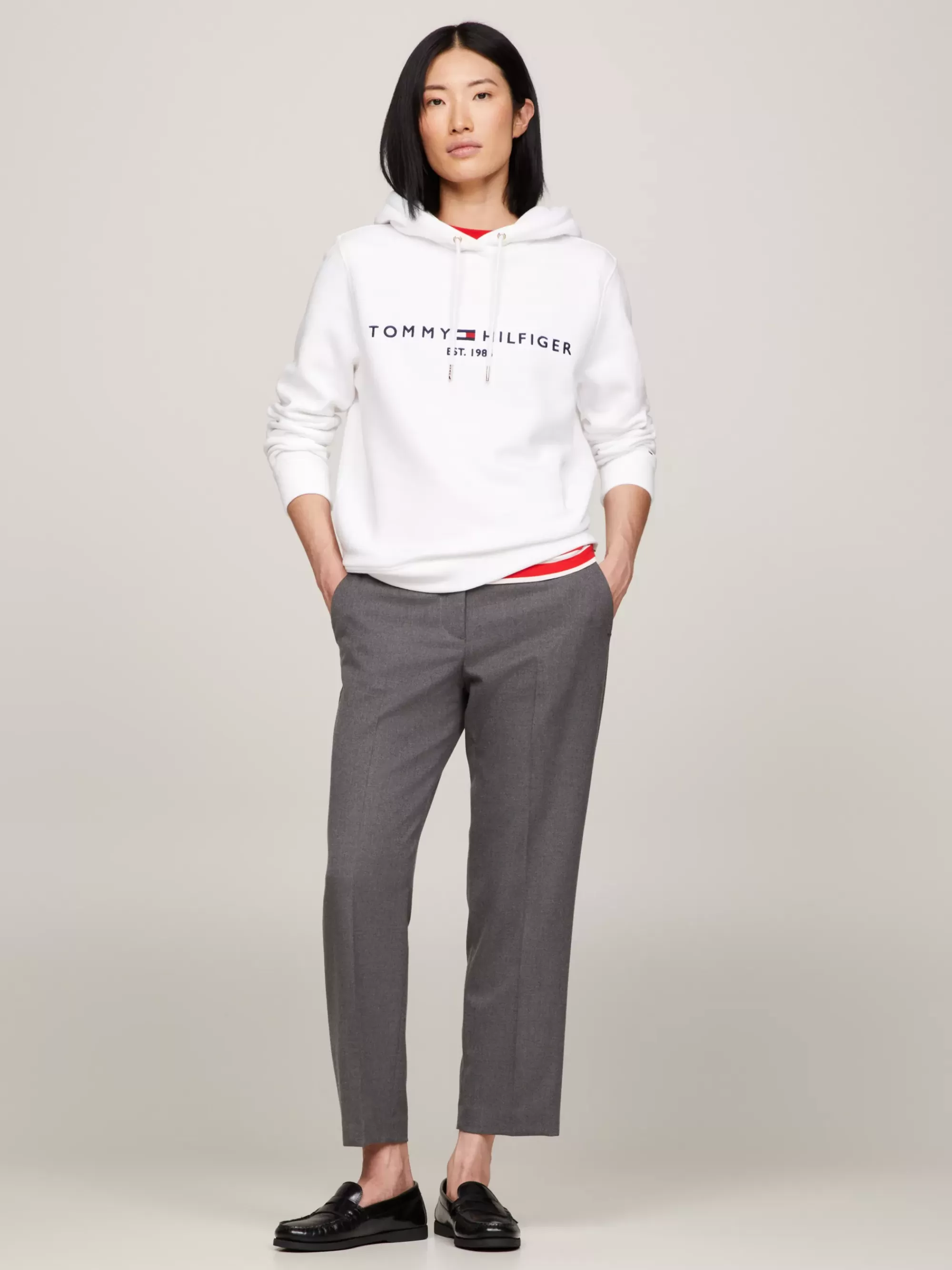 Sweatshirts & Hoodies*Tommy Hilfiger Essential Hoodie Met Logo WHITE