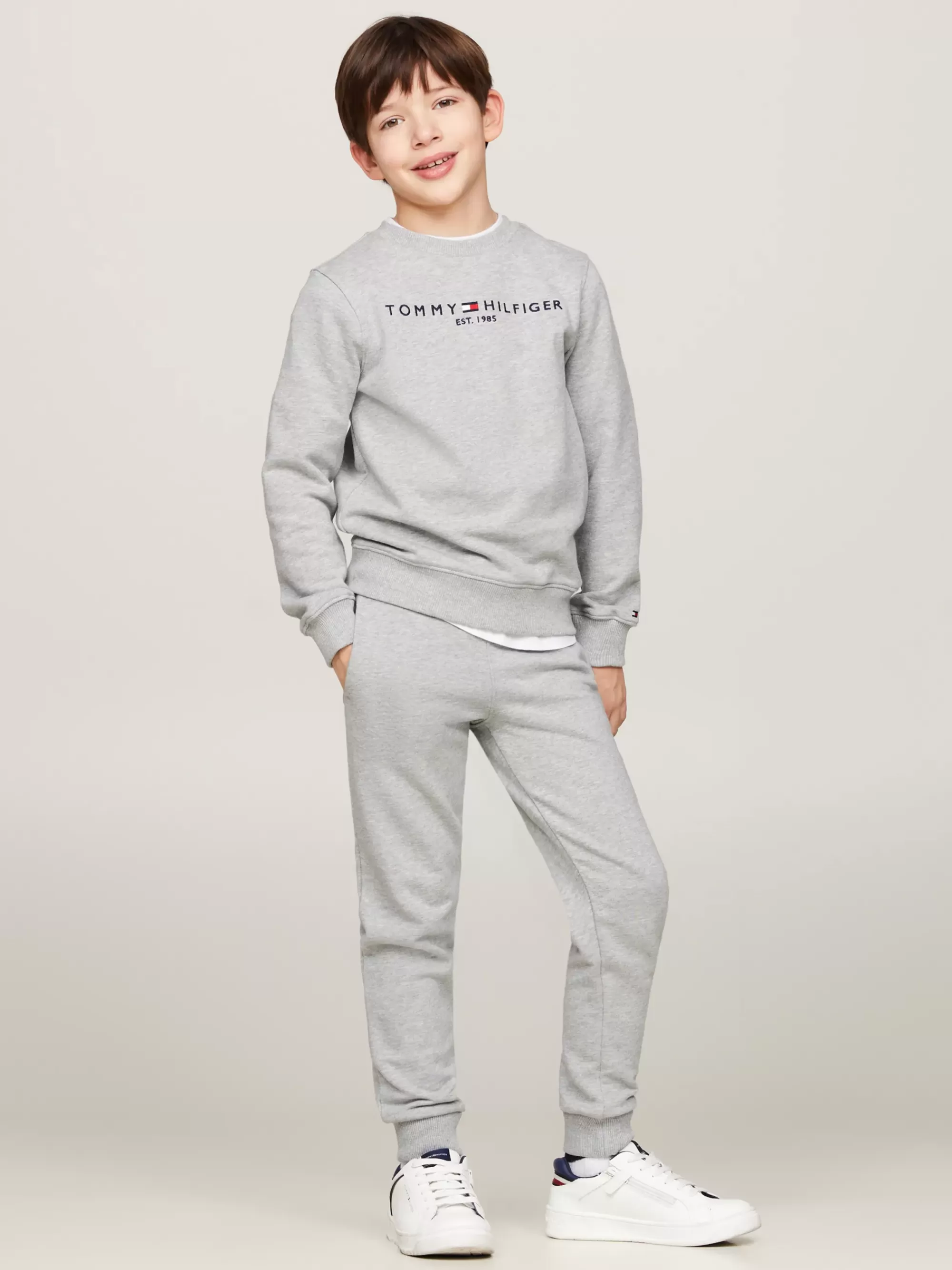 Broeken & Rokken | Broeken & Korte Broeken*Tommy Hilfiger Essential Jogger Van Puur Katoen LIGHT GREY HEATHER