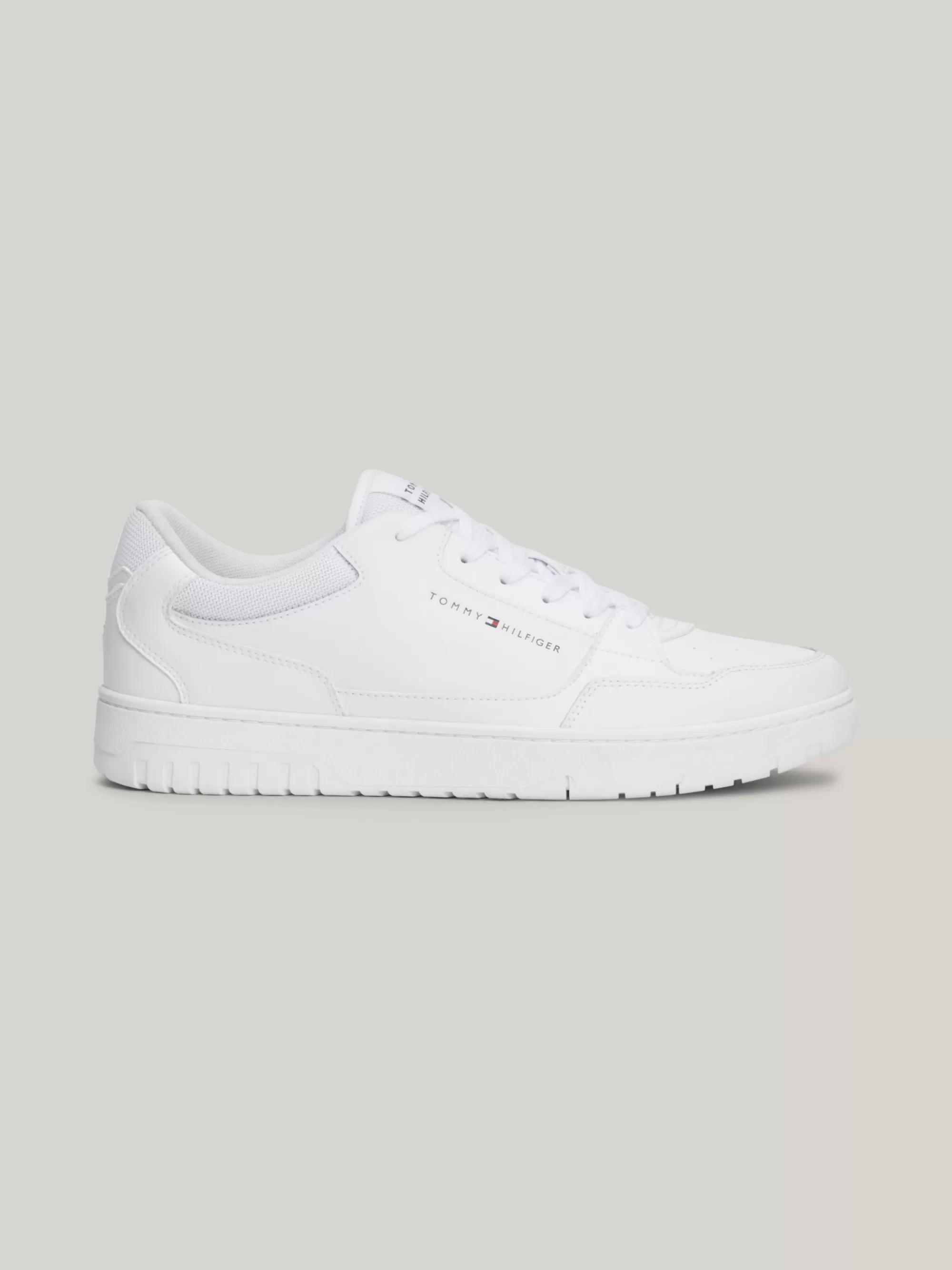 White Trainers | Sneakers*Tommy Hilfiger Essential Leren Basketbalsneaker Met Logo WHITE