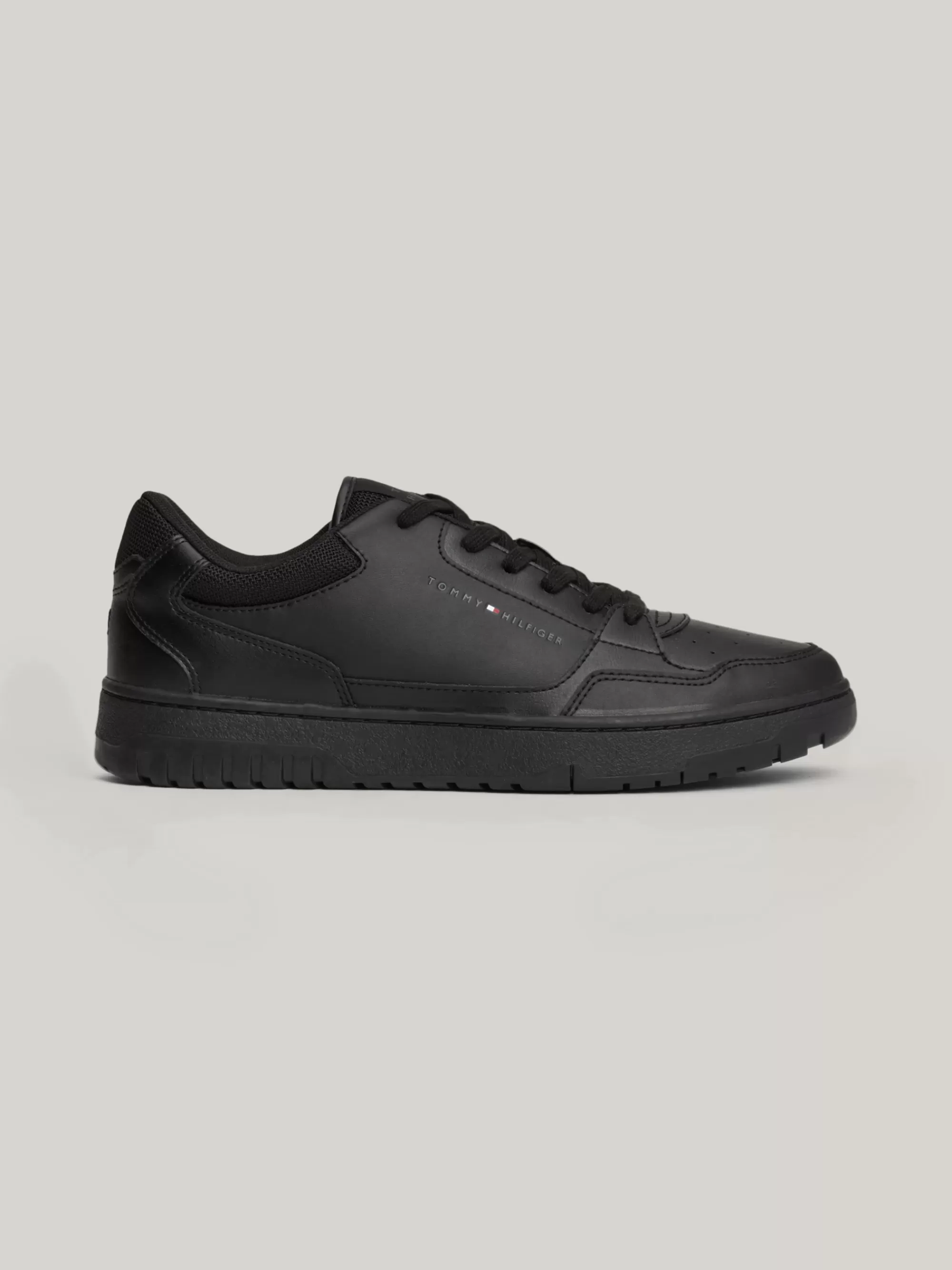 Sneakers*Tommy Hilfiger Essential Leren Basketbalsneaker Met Logo BLACK