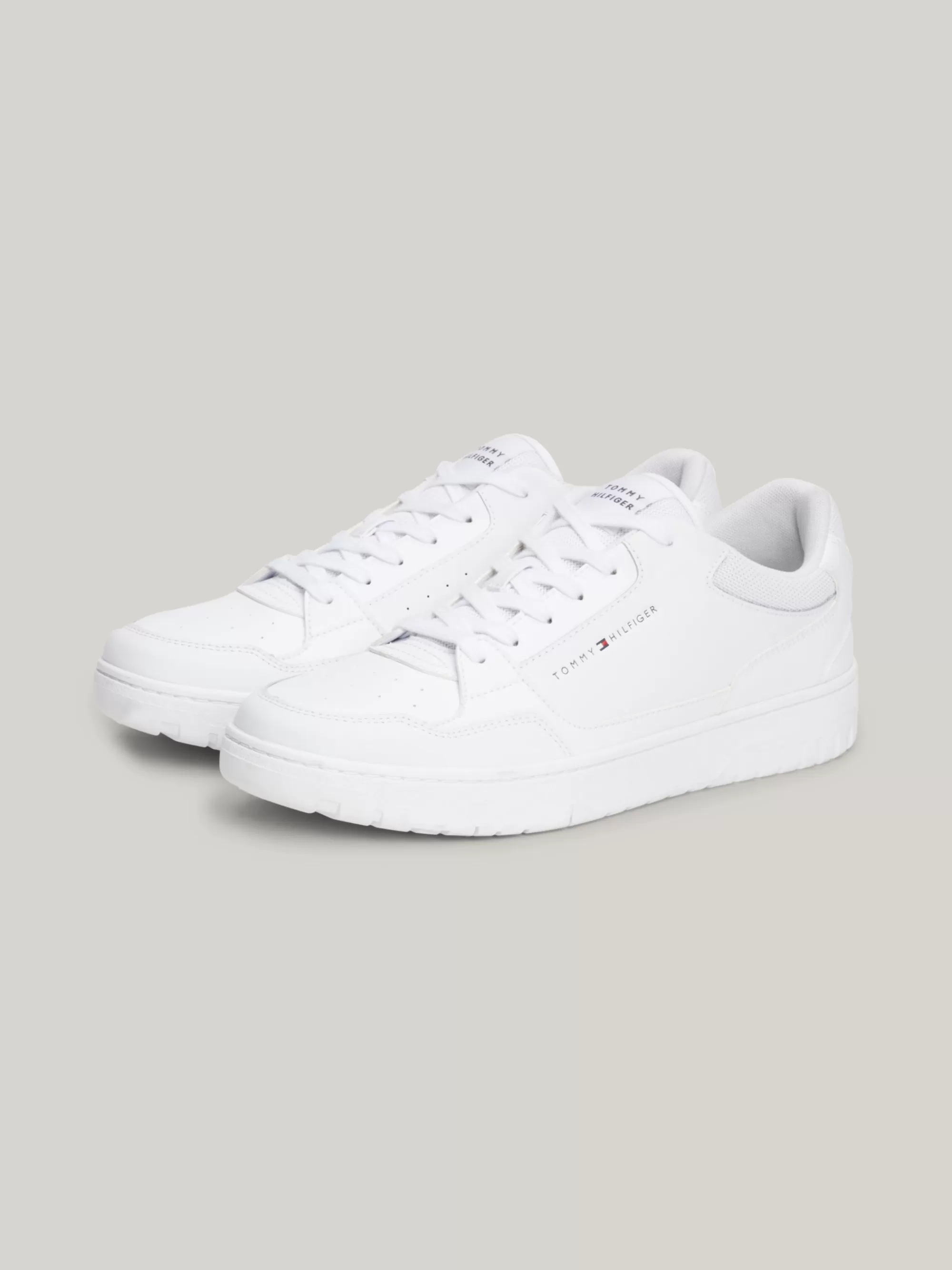 White Trainers | Sneakers*Tommy Hilfiger Essential Leren Basketbalsneaker Met Logo WHITE