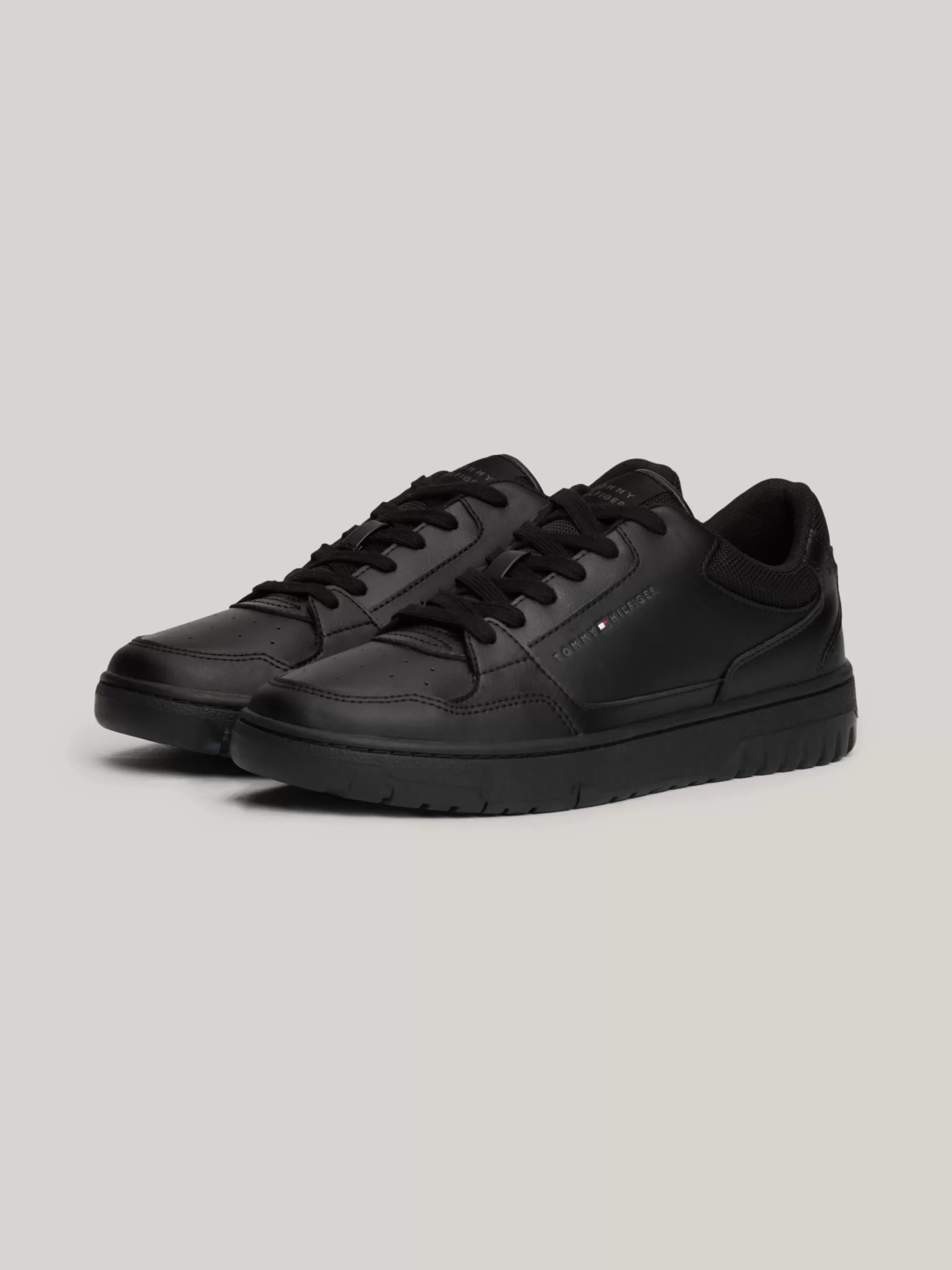 Sneakers*Tommy Hilfiger Essential Leren Basketbalsneaker Met Logo BLACK
