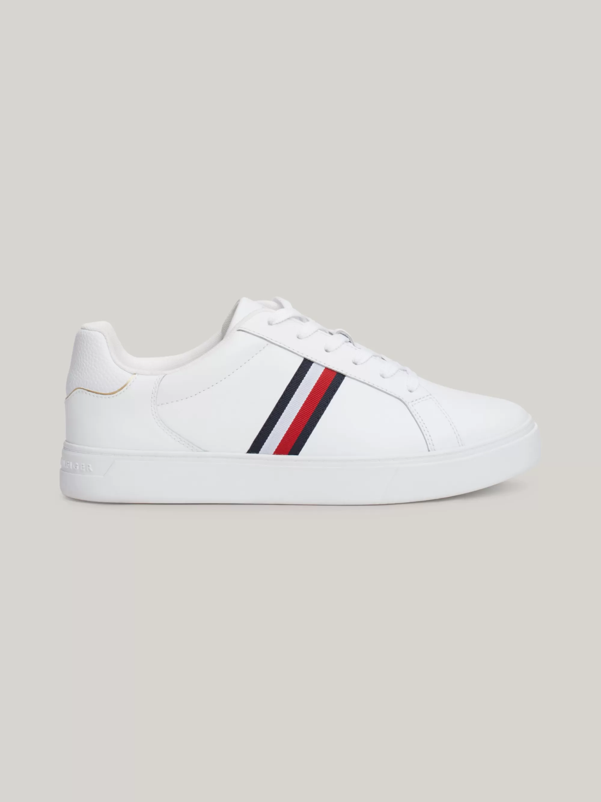 Sneakers*Tommy Hilfiger Essential Leren Court Sneaker Met Tape WHITE