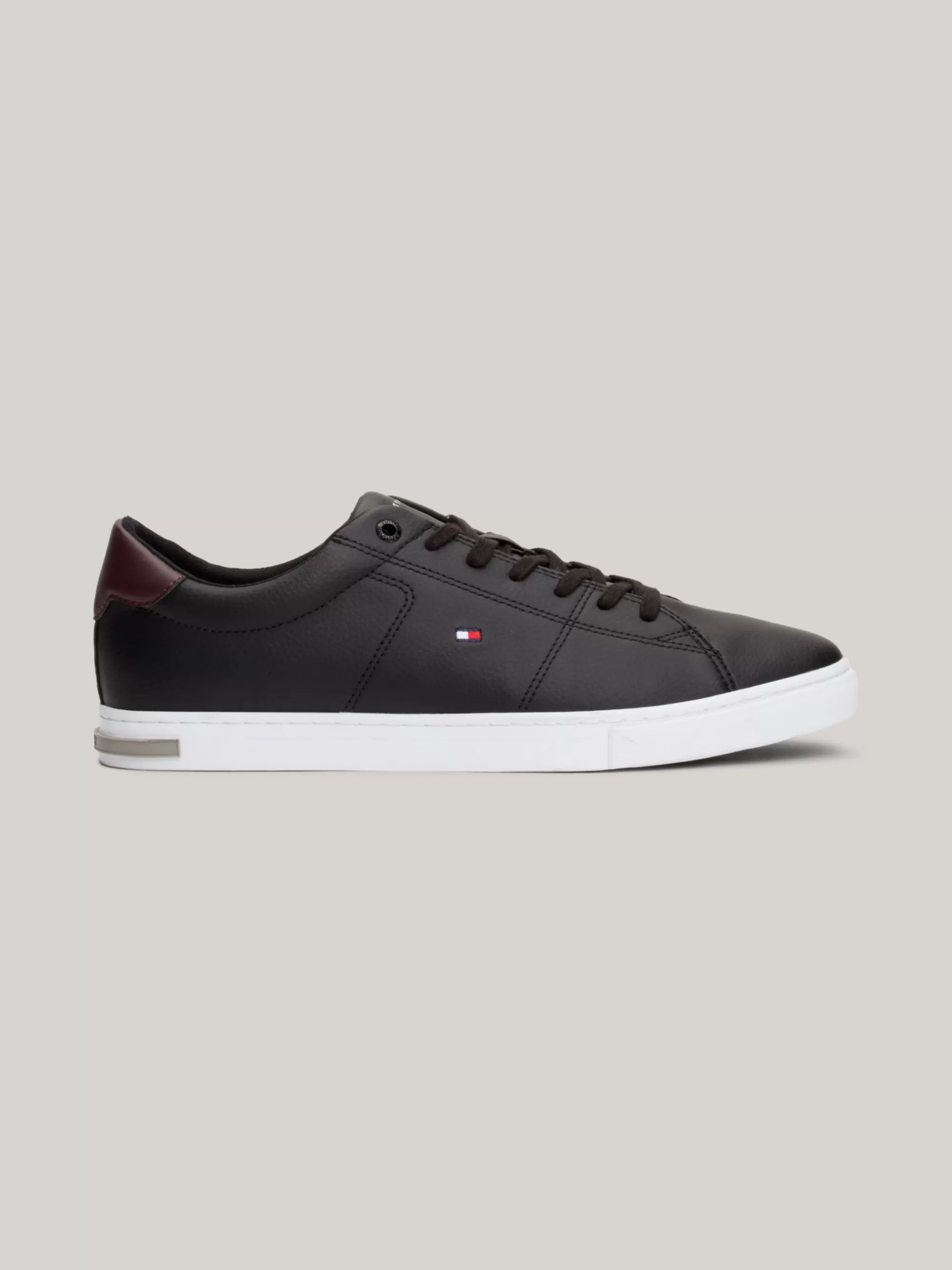 Sneakers*Tommy Hilfiger Essential Leren Gevulkaniseerde Sneaker BLACK