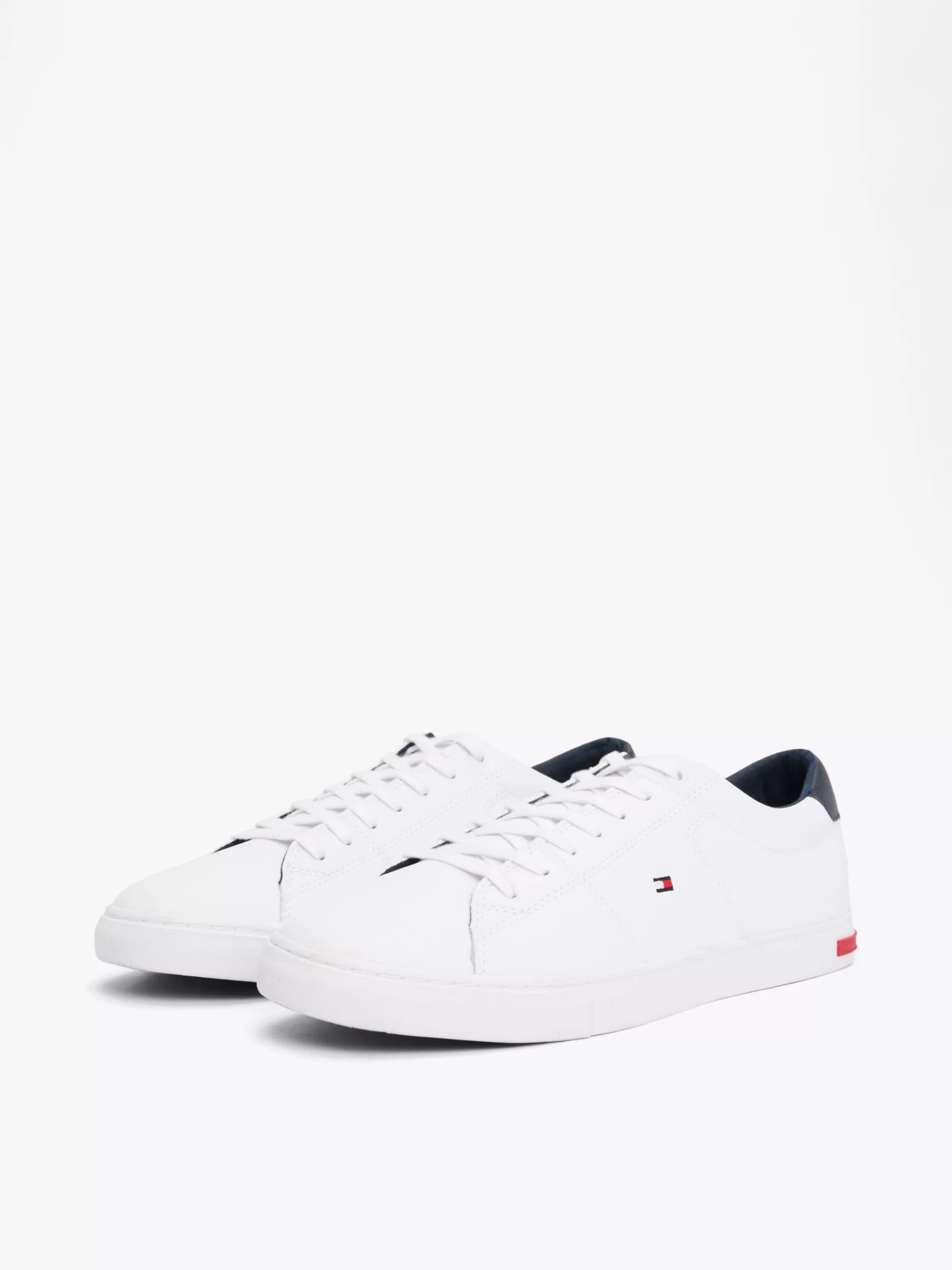 White Trainers | Sneakers*Tommy Hilfiger Essential Leren Gevulkaniseerde Sneaker WHITE