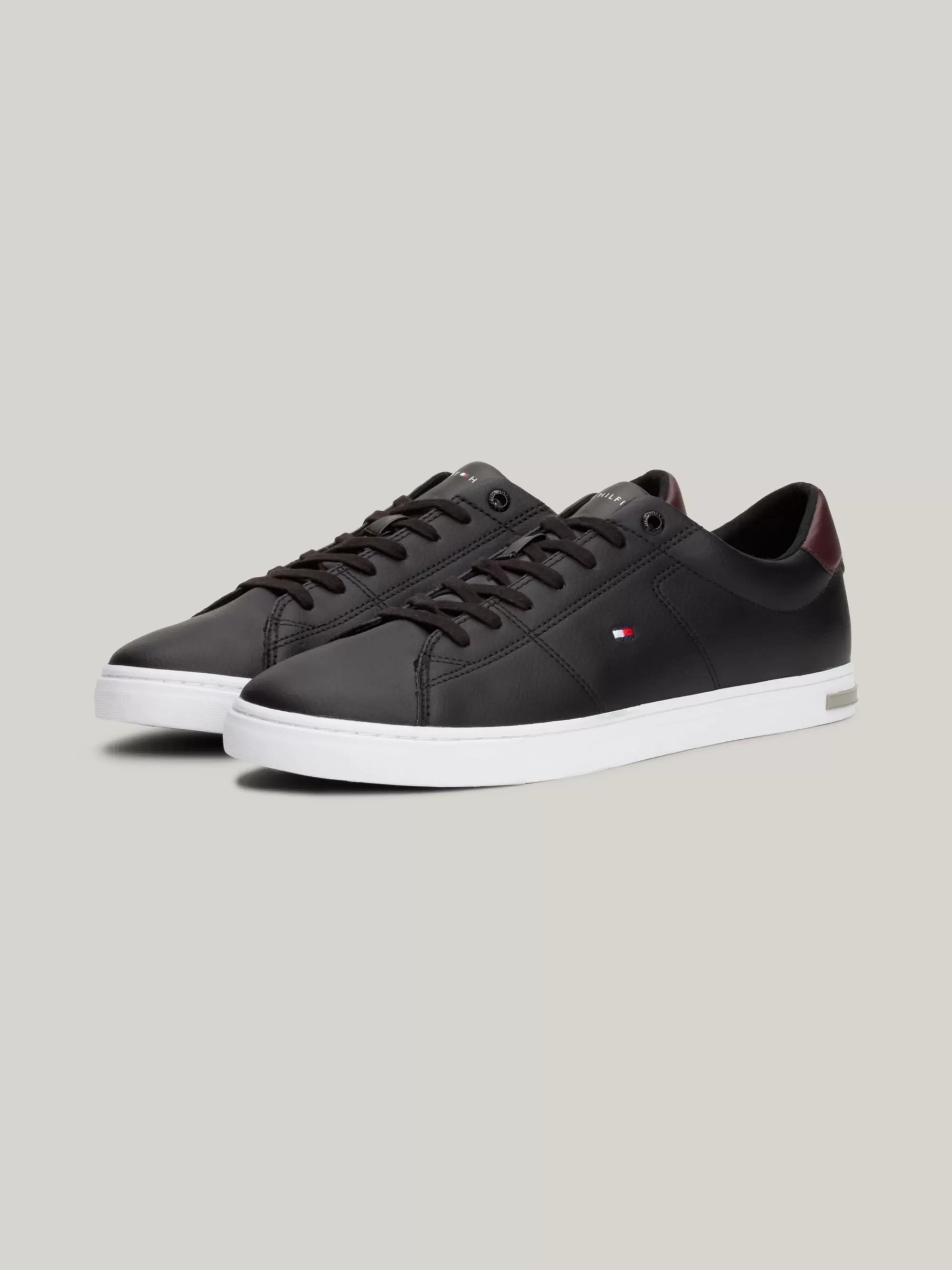 Sneakers*Tommy Hilfiger Essential Leren Gevulkaniseerde Sneaker BLACK