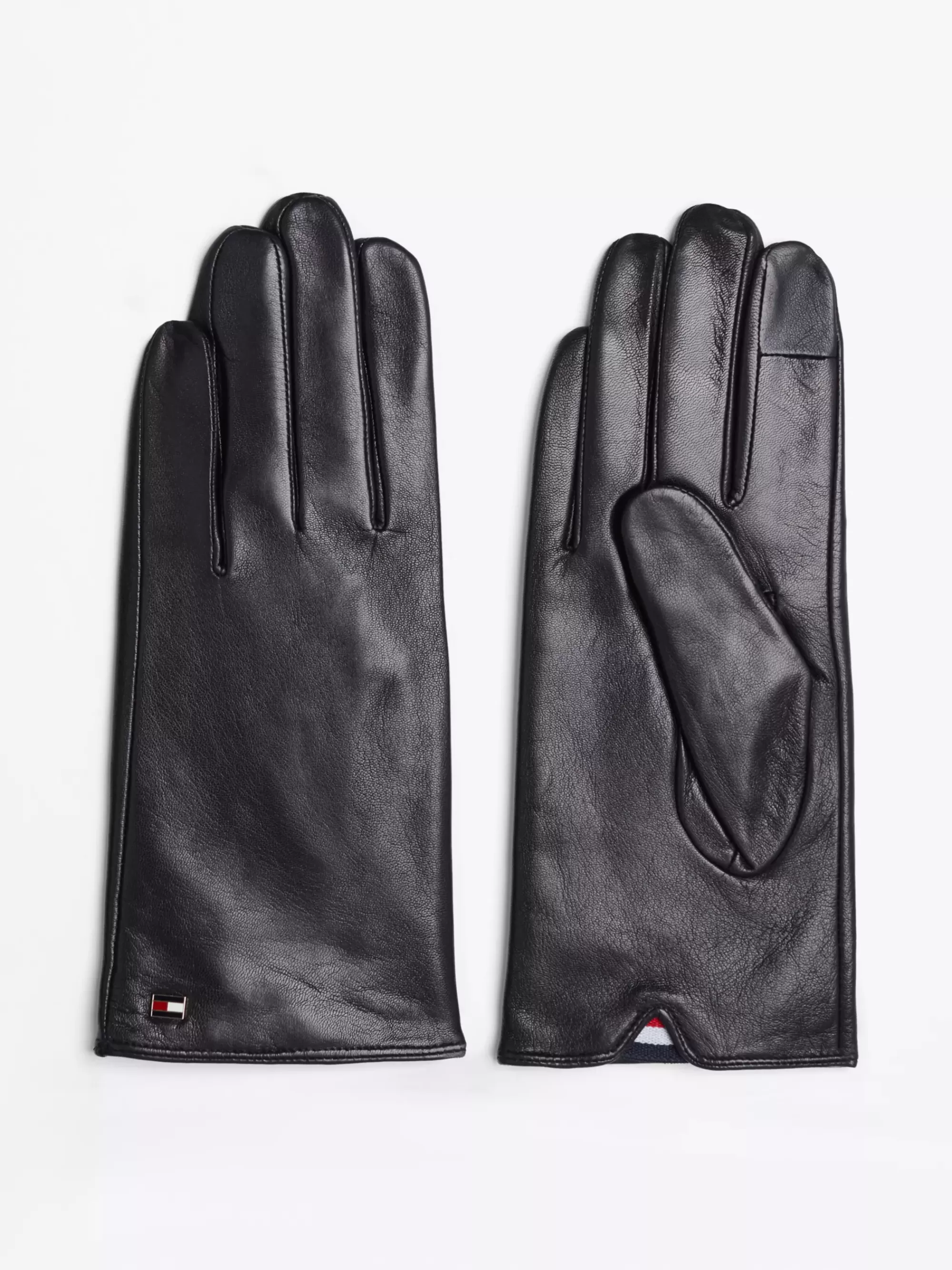 Handschoenen | Mutsen & Sjaals*Tommy Hilfiger Essential Leren Handschoenen Met Vlag BLACK