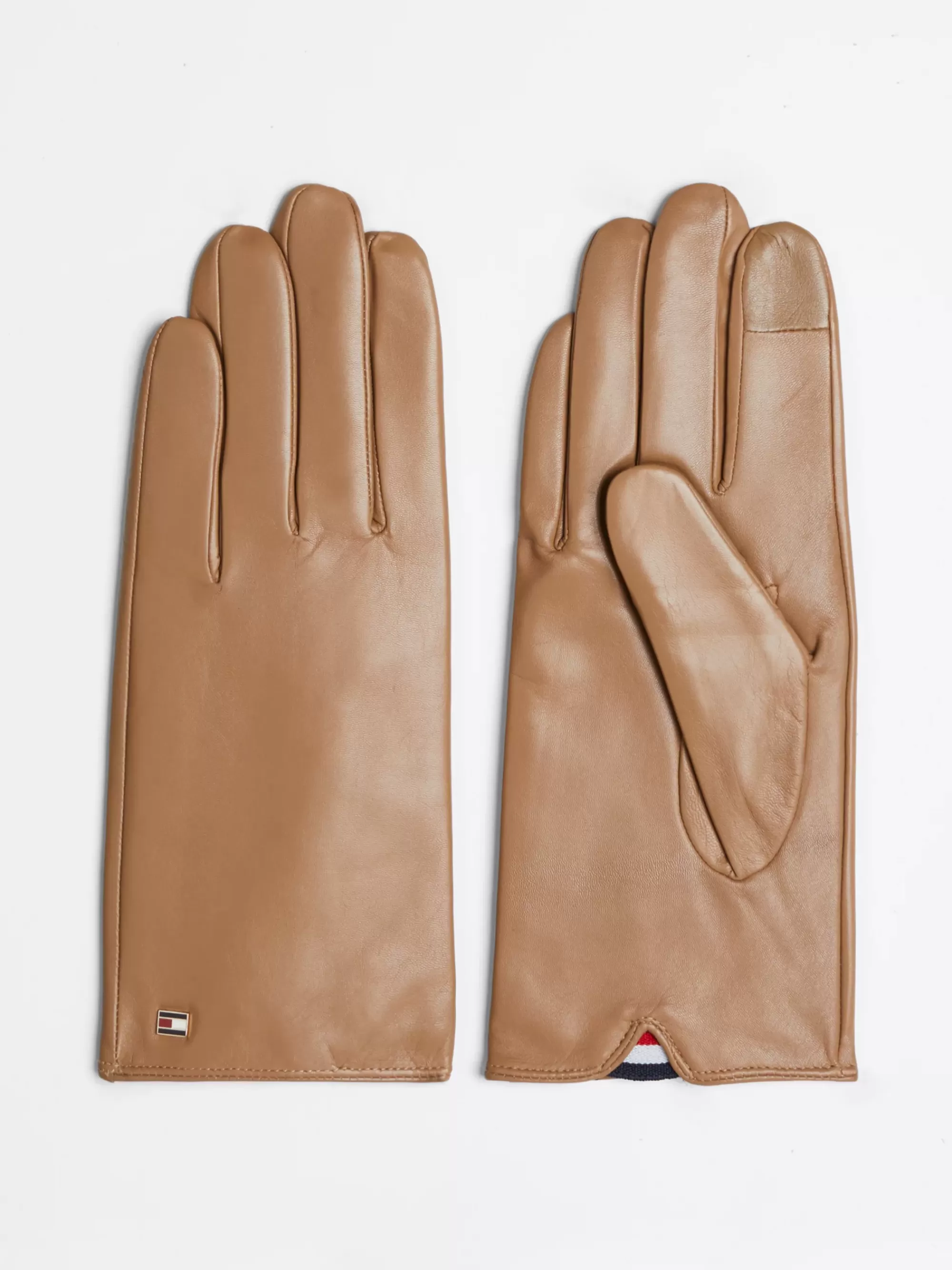 Handschoenen | Mutsen & Sjaals*Tommy Hilfiger Essential Leren Handschoenen Met Vlag CAMEL