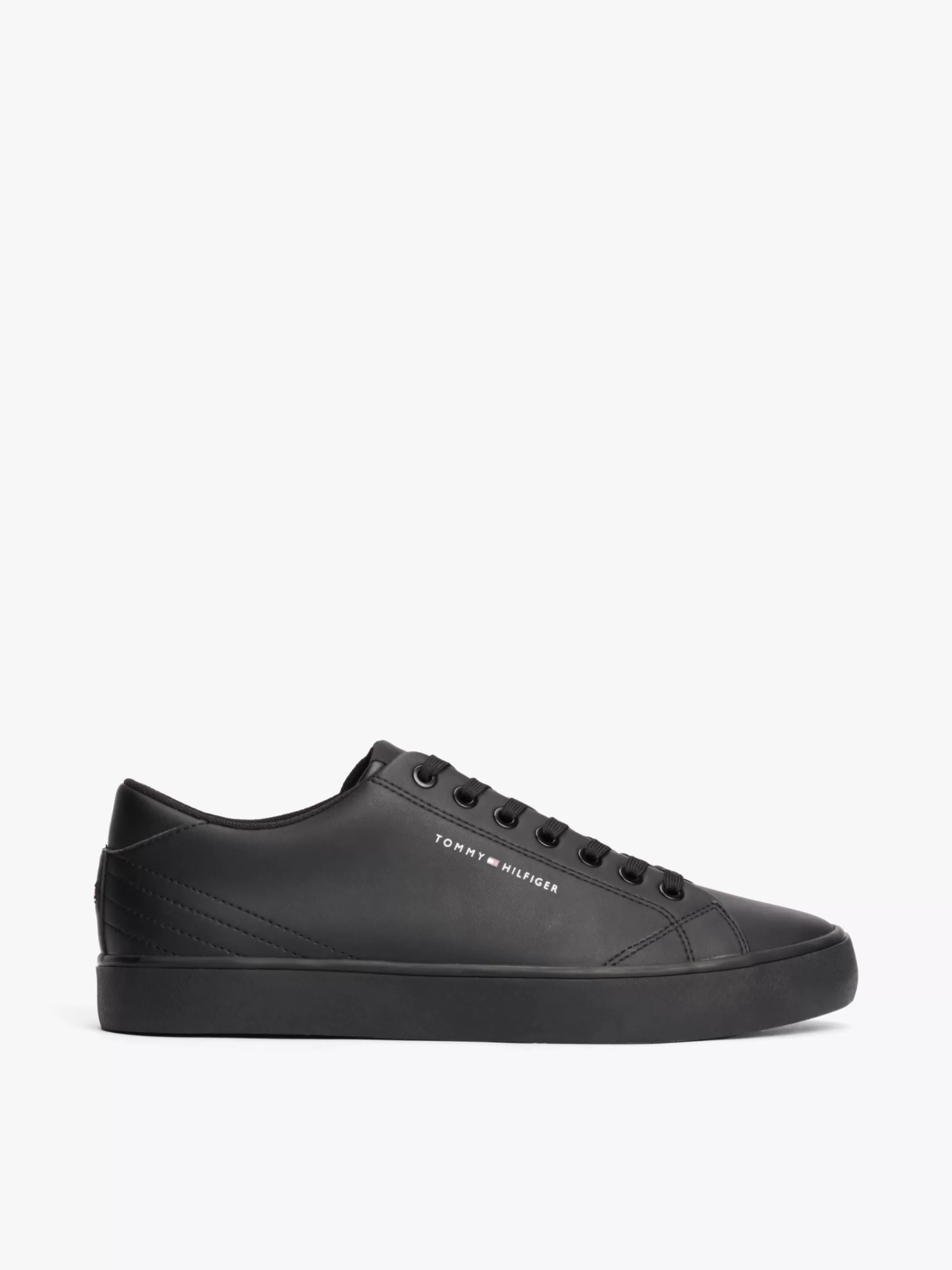 Sneakers*Tommy Hilfiger Essential Leren Platformsneaker Met Logo BLACK