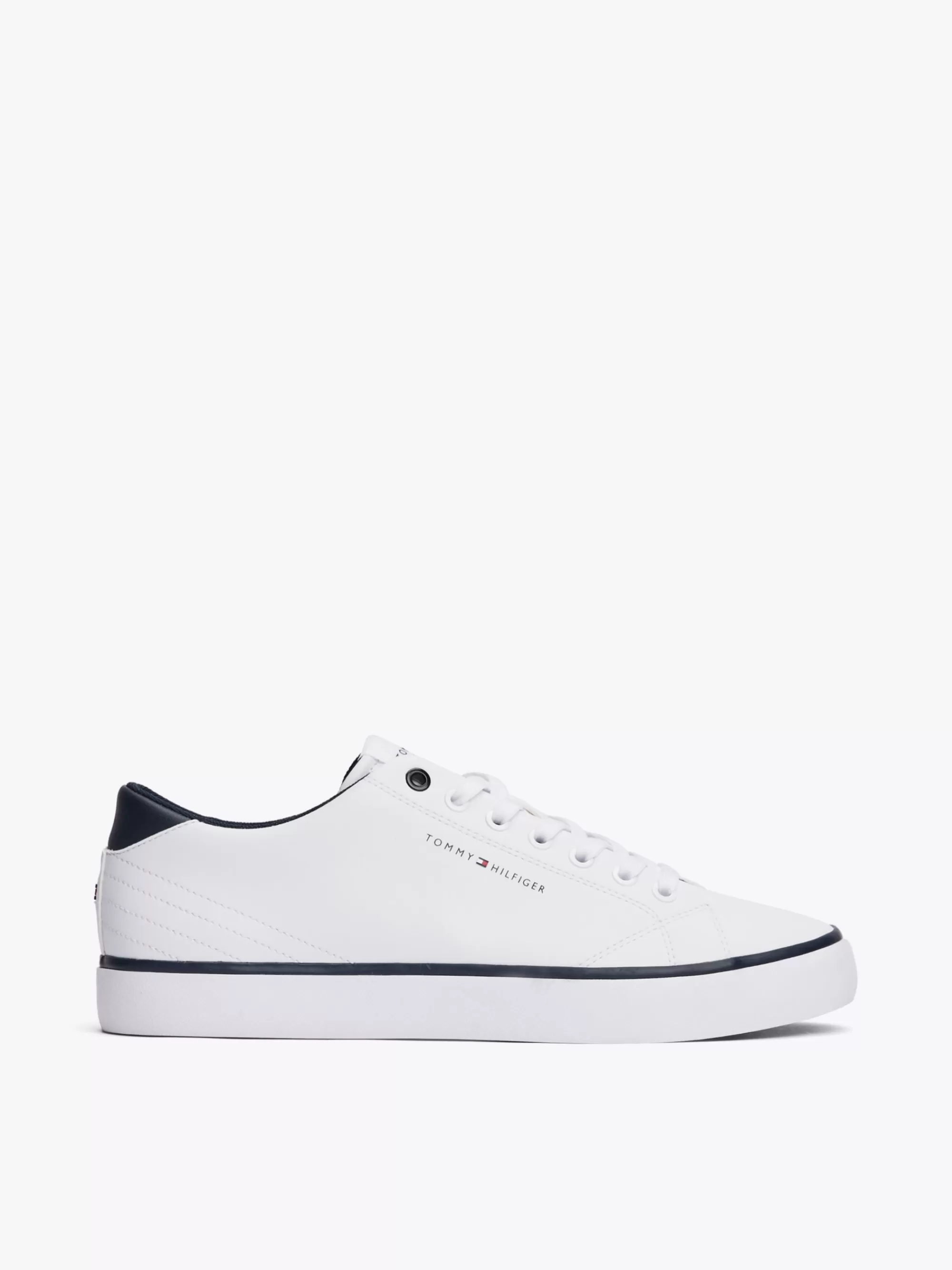 White Trainers | Sneakers*Tommy Hilfiger Essential Leren Platformsneaker Met Logo WHITE