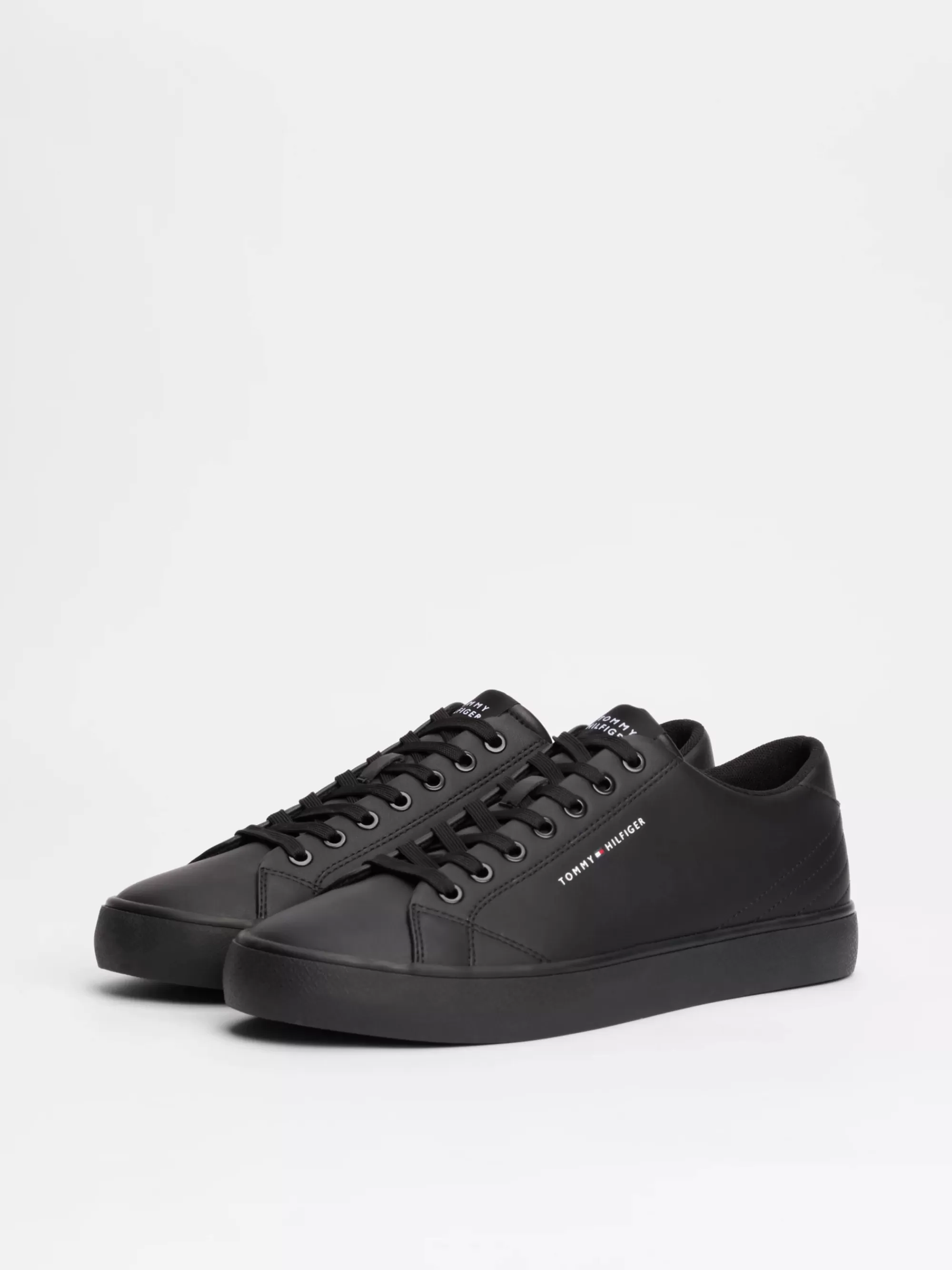 Sneakers*Tommy Hilfiger Essential Leren Platformsneaker Met Logo BLACK