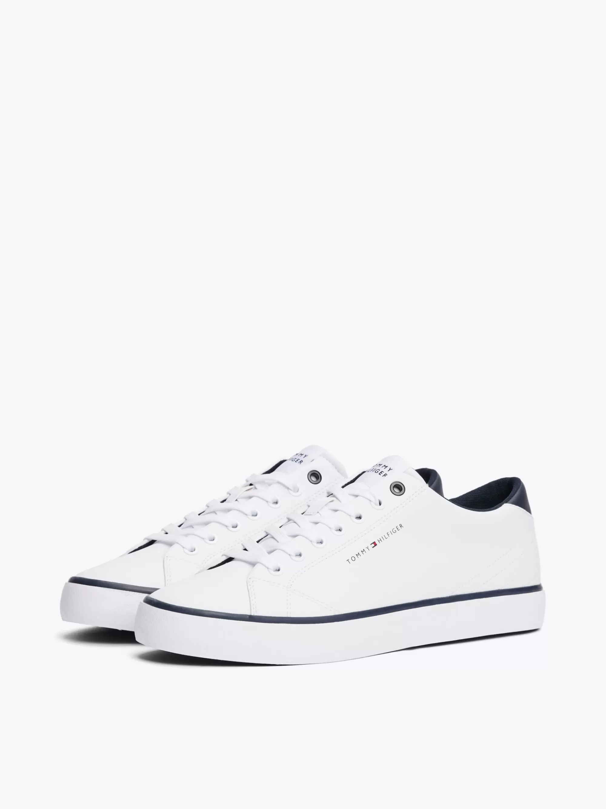 White Trainers | Sneakers*Tommy Hilfiger Essential Leren Platformsneaker Met Logo WHITE