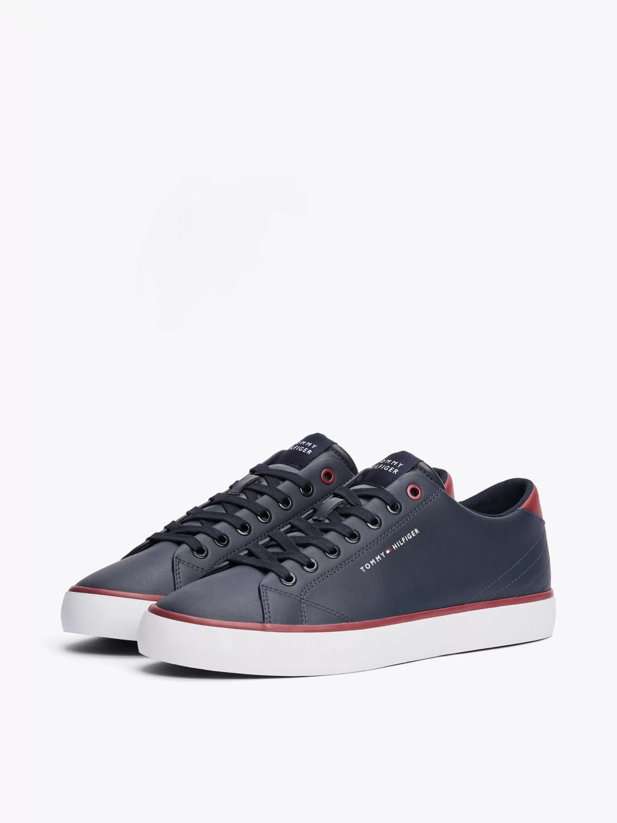 Sneakers*Tommy Hilfiger Essential Leren Platformsneaker Met Logo DESERT SKY