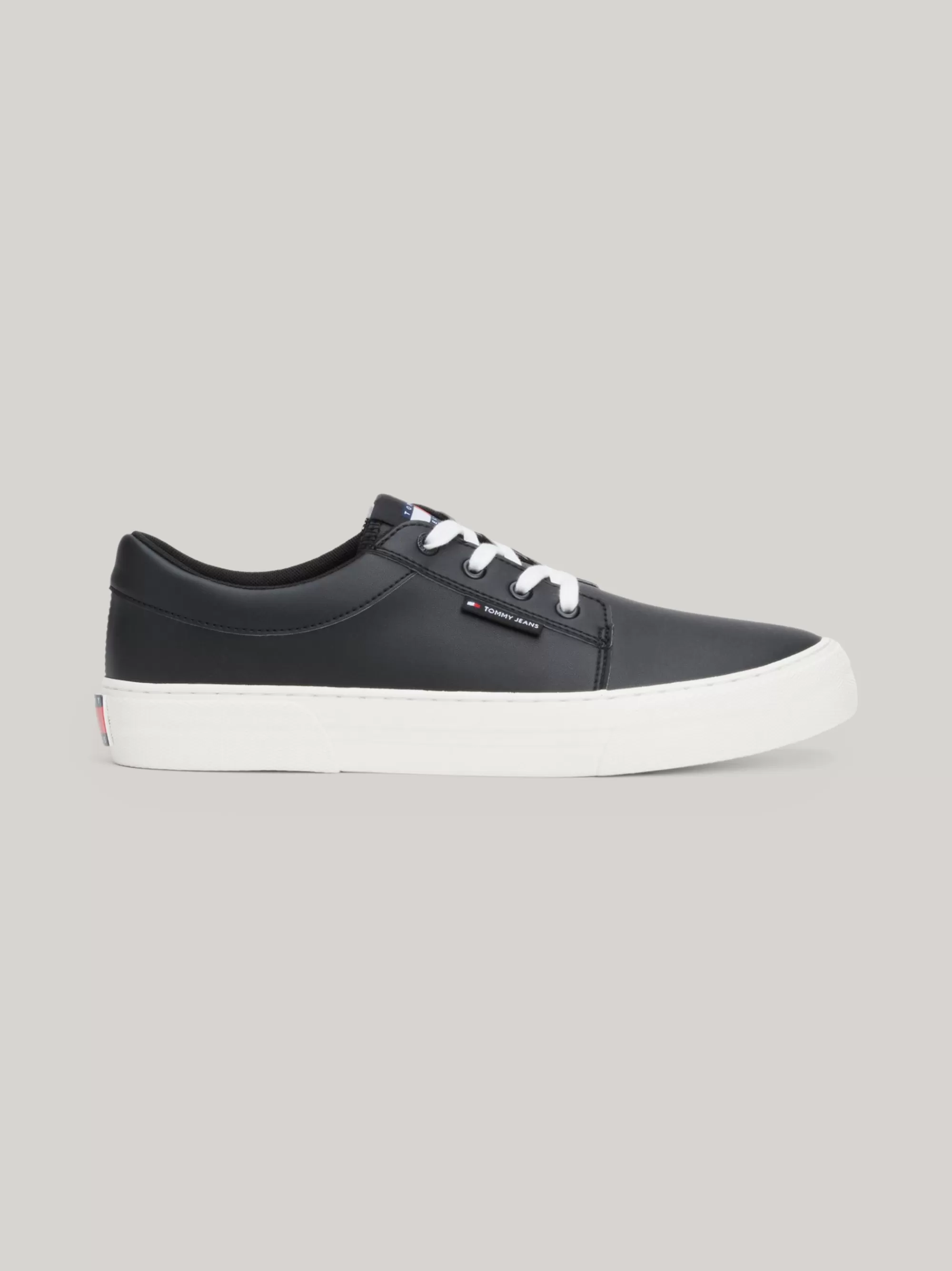 Sneakers*Tommy Hilfiger Essential Leren Skate-platformsneaker BLACK