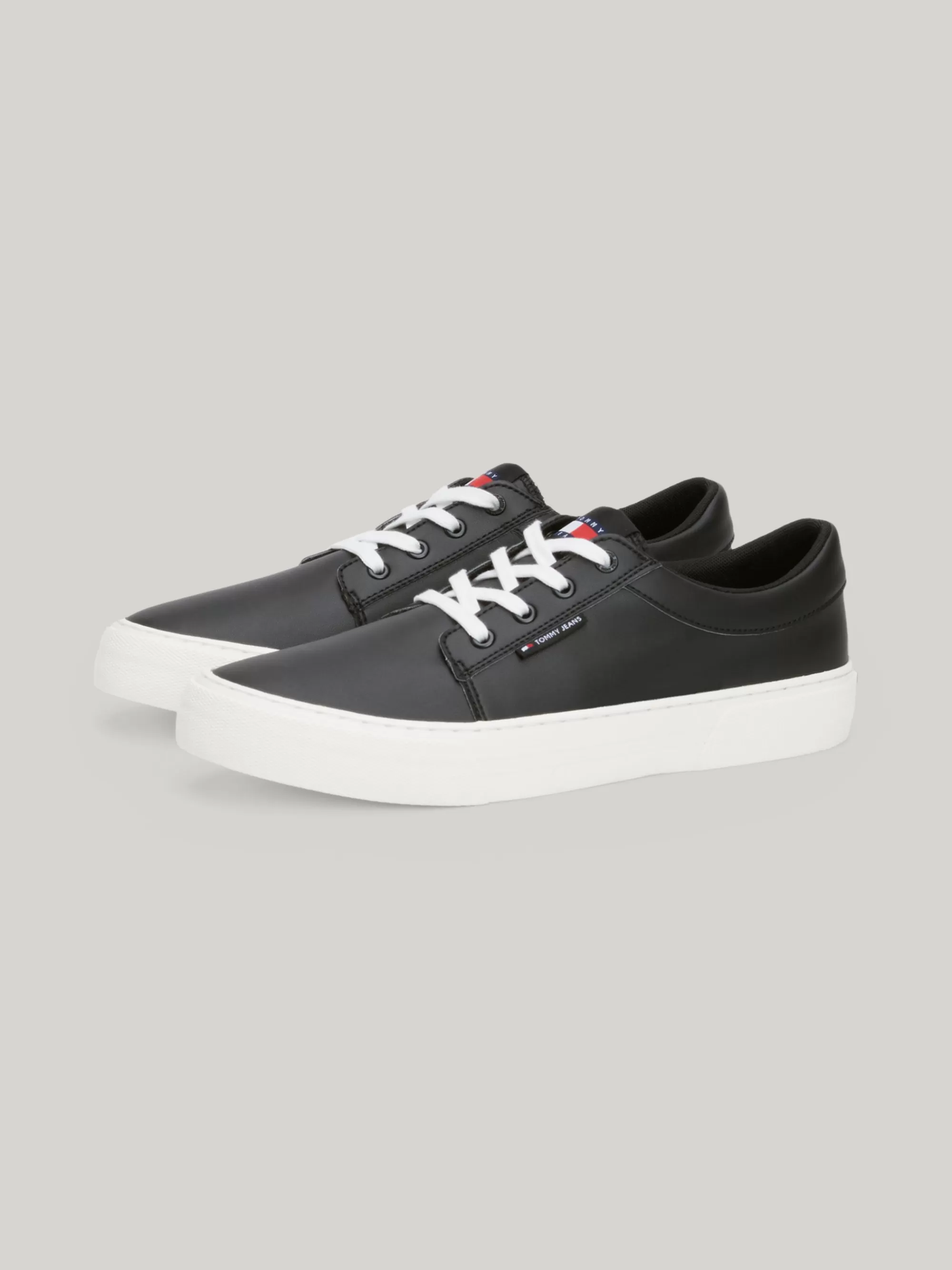 Sneakers*Tommy Hilfiger Essential Leren Skate-platformsneaker BLACK