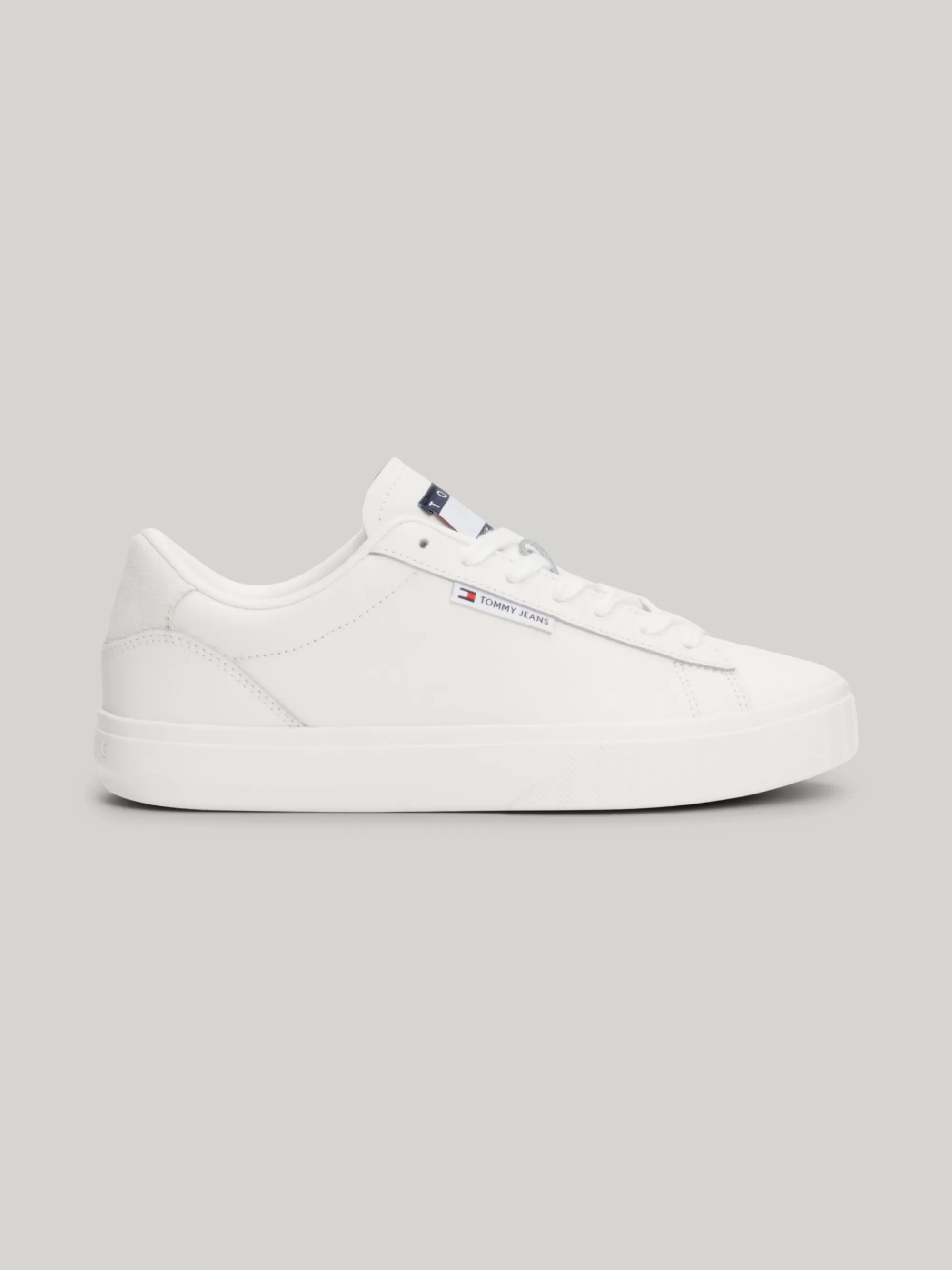 Sneakers*Tommy Hilfiger Essential Leren Sneaker Met Cupsole ECRU