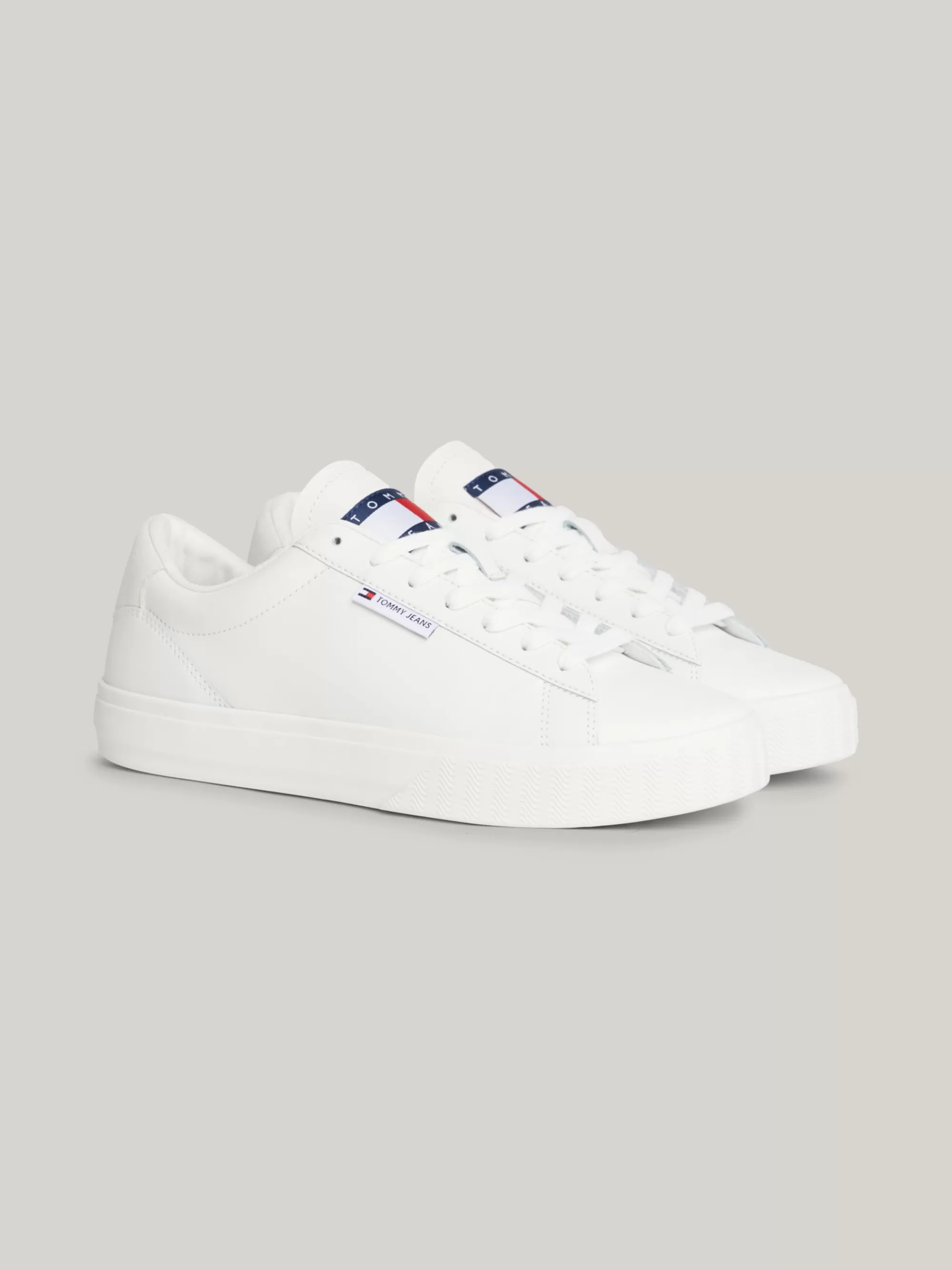 Sneakers*Tommy Hilfiger Essential Leren Sneaker Met Cupsole ECRU