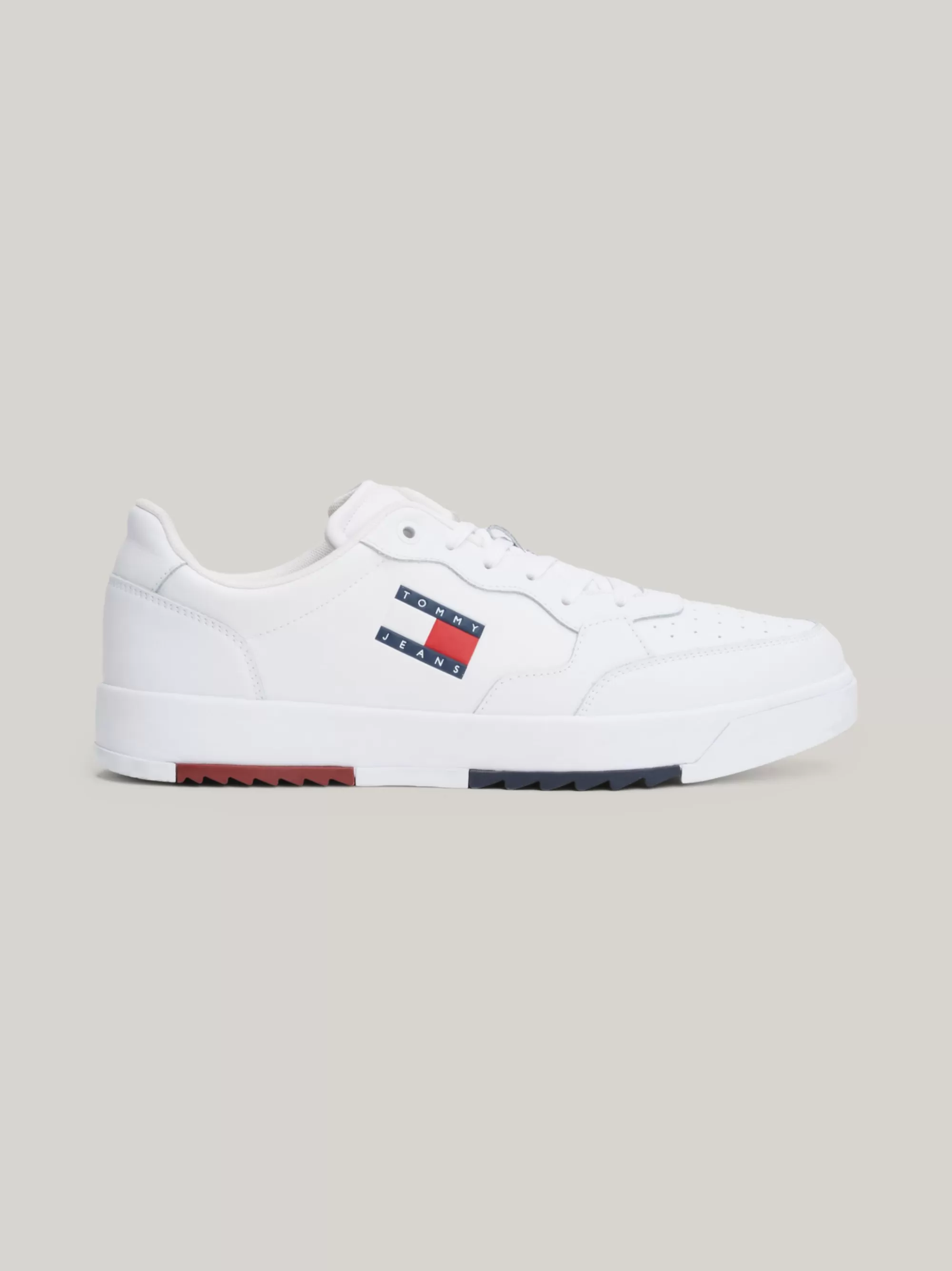 White Trainers | Sneakers*Tommy Hilfiger Essential Leren Sneaker Met Gekartelde Zool WHITE