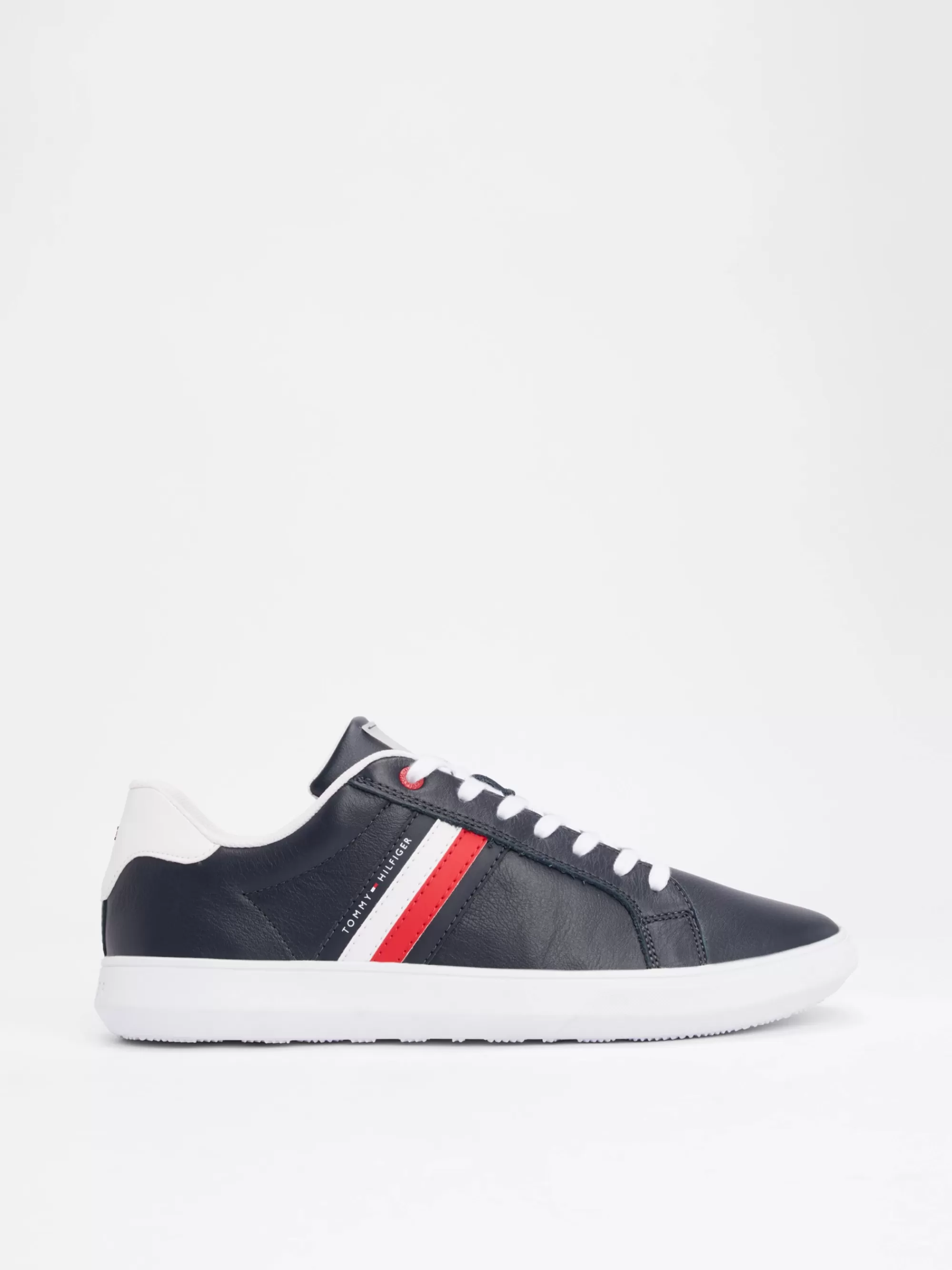 Sneakers*Tommy Hilfiger Essential Leren Sneakers Met Cupsole DESERT SKY
