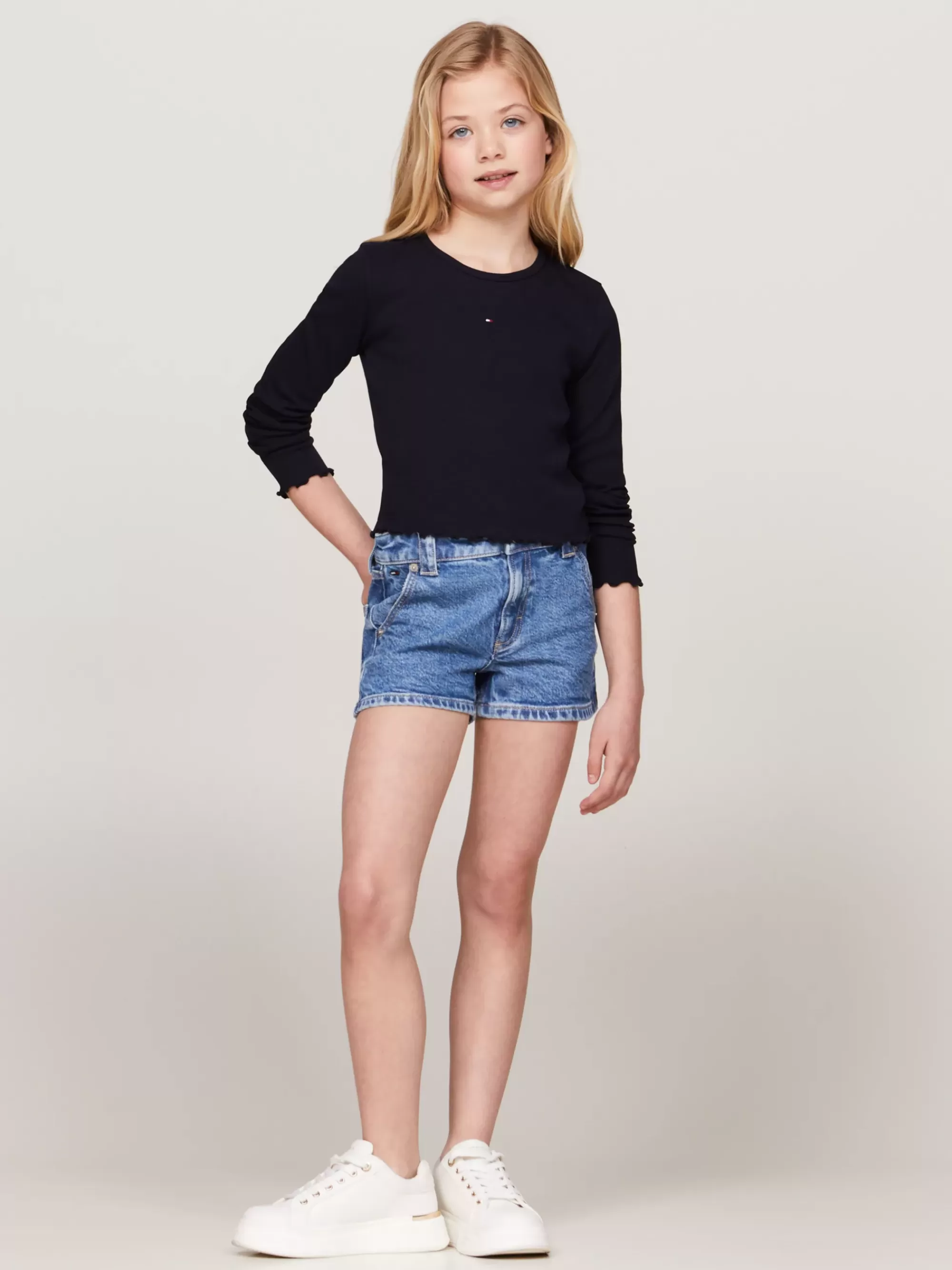 Tops & T-Shirts*Tommy Hilfiger Essential Longsleeve Met Ruches DESERT SKY