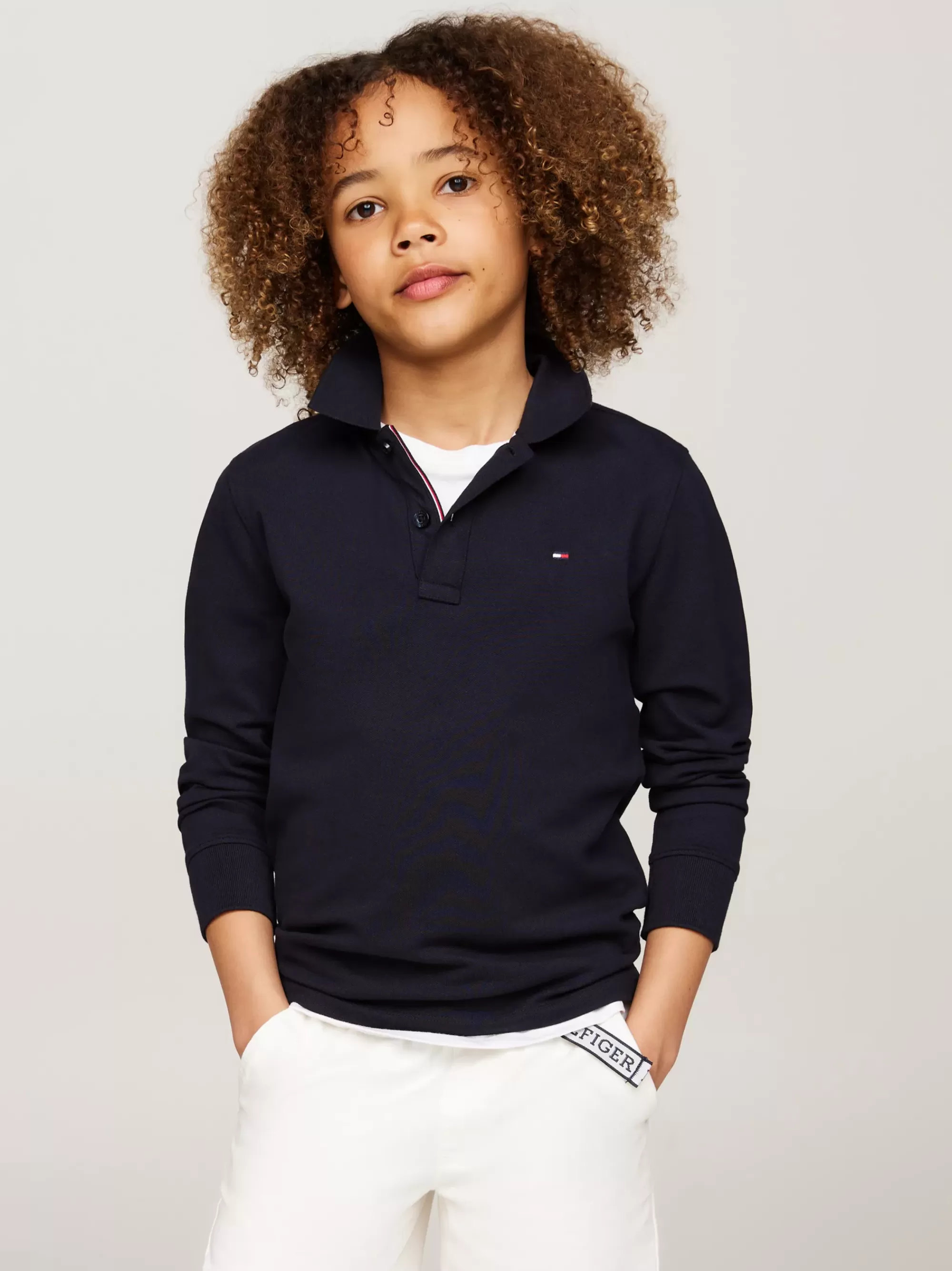 T-Shirts & Polo's*Tommy Hilfiger Essential Regular Fit Longsleeve Polo DESERT SKY