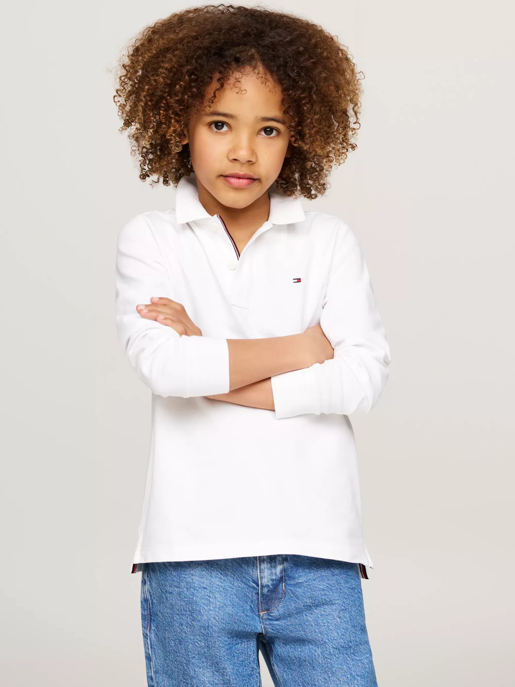 T-Shirts & Polo's*Tommy Hilfiger Essential Regular Fit Longsleeve Polo WHITE