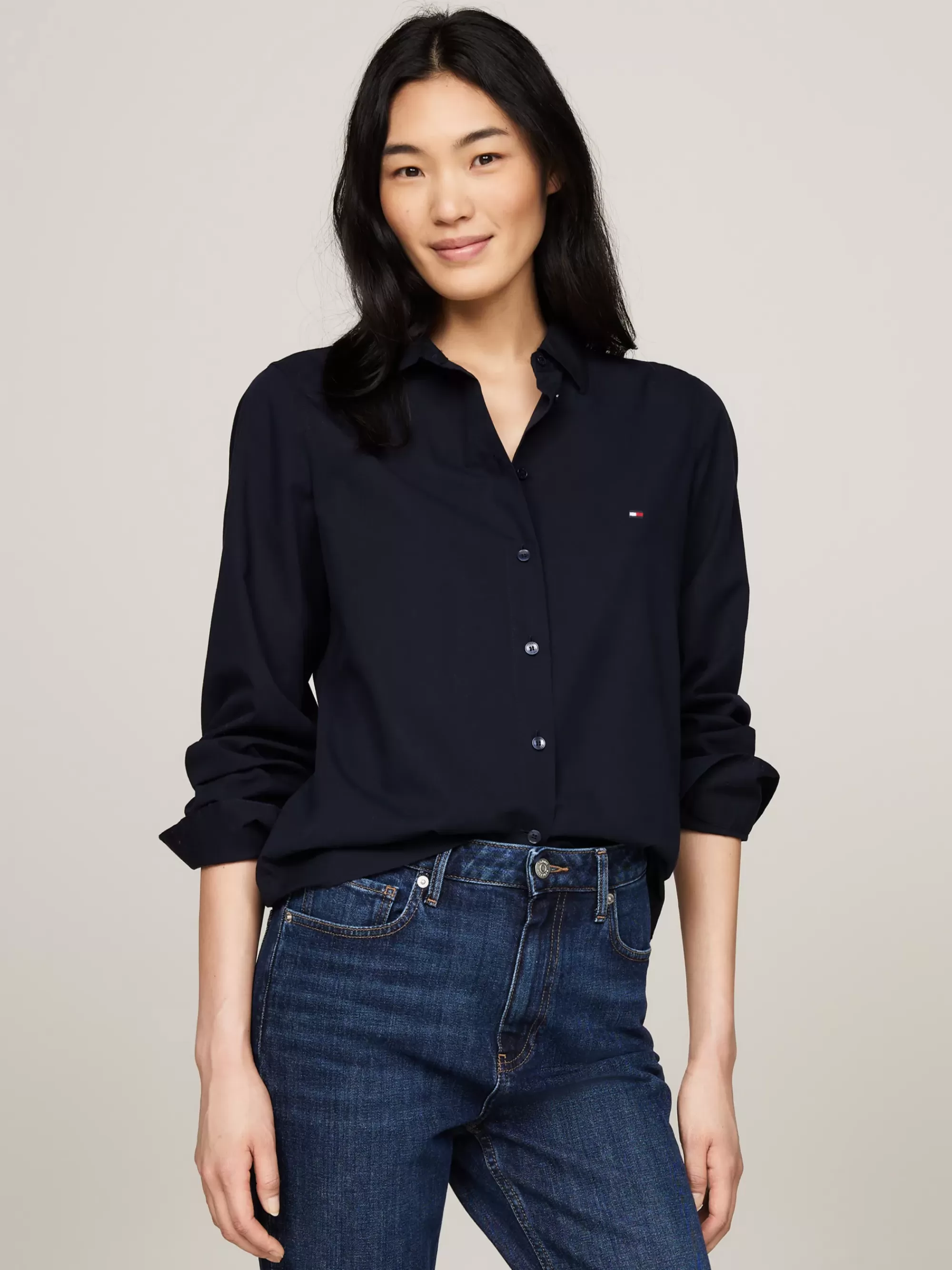 Blouses & Overhemden*Tommy Hilfiger Essential Regular Fit Poplin Blouse DESERT SKY