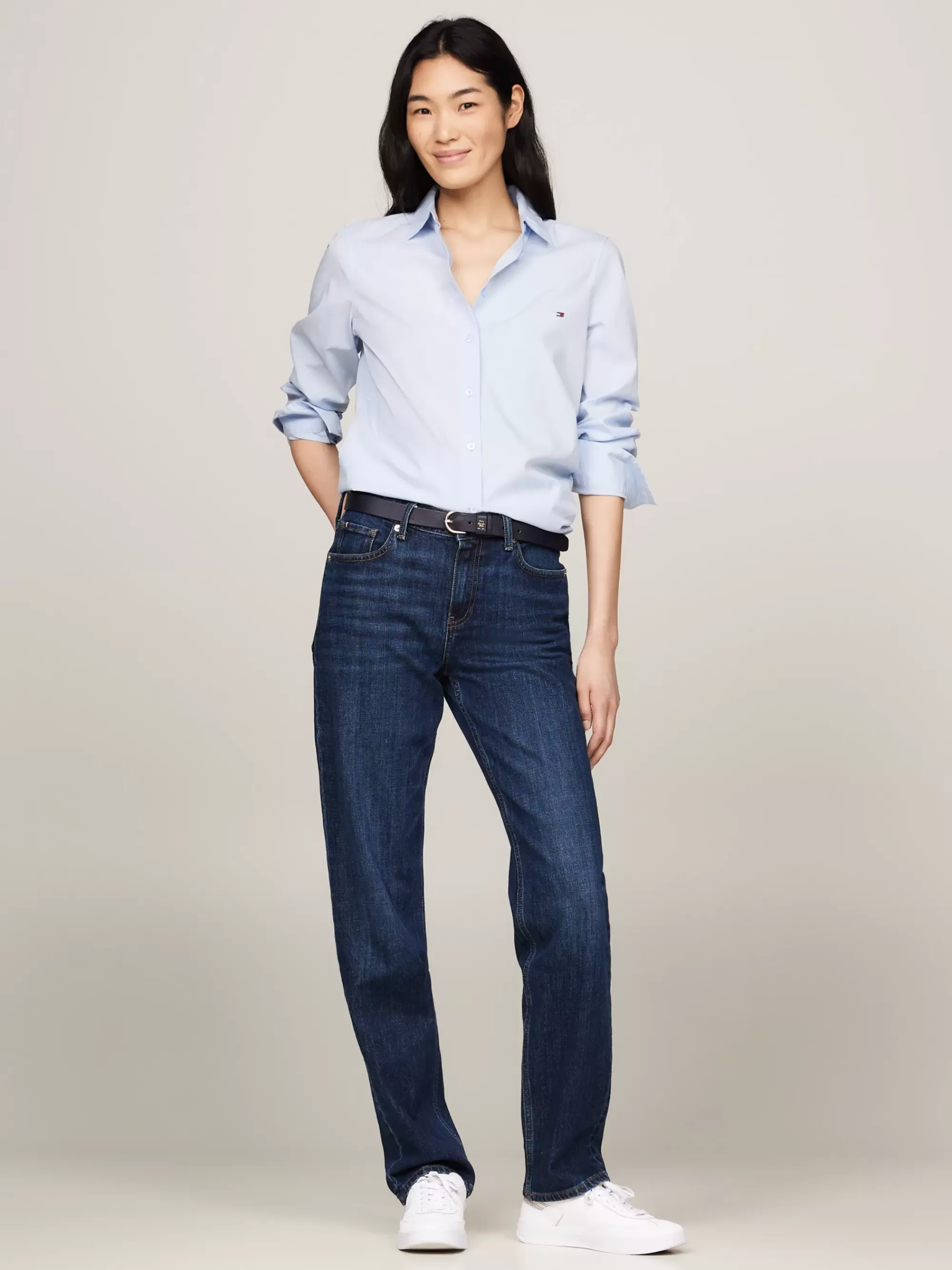 Blouses & Overhemden*Tommy Hilfiger Essential Regular Fit Poplin Blouse BREEZY BLUE