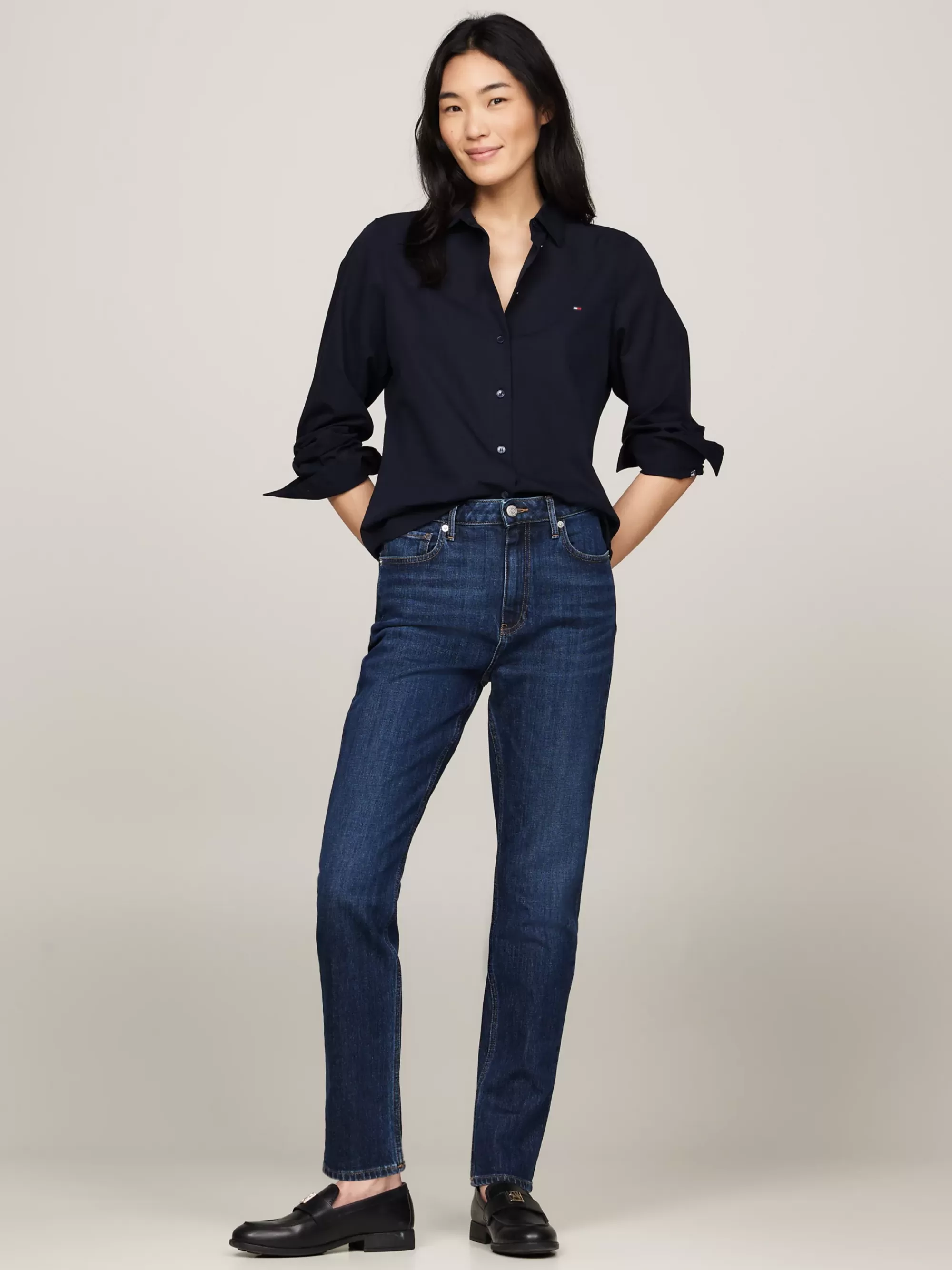 Blouses & Overhemden*Tommy Hilfiger Essential Regular Fit Poplin Blouse DESERT SKY