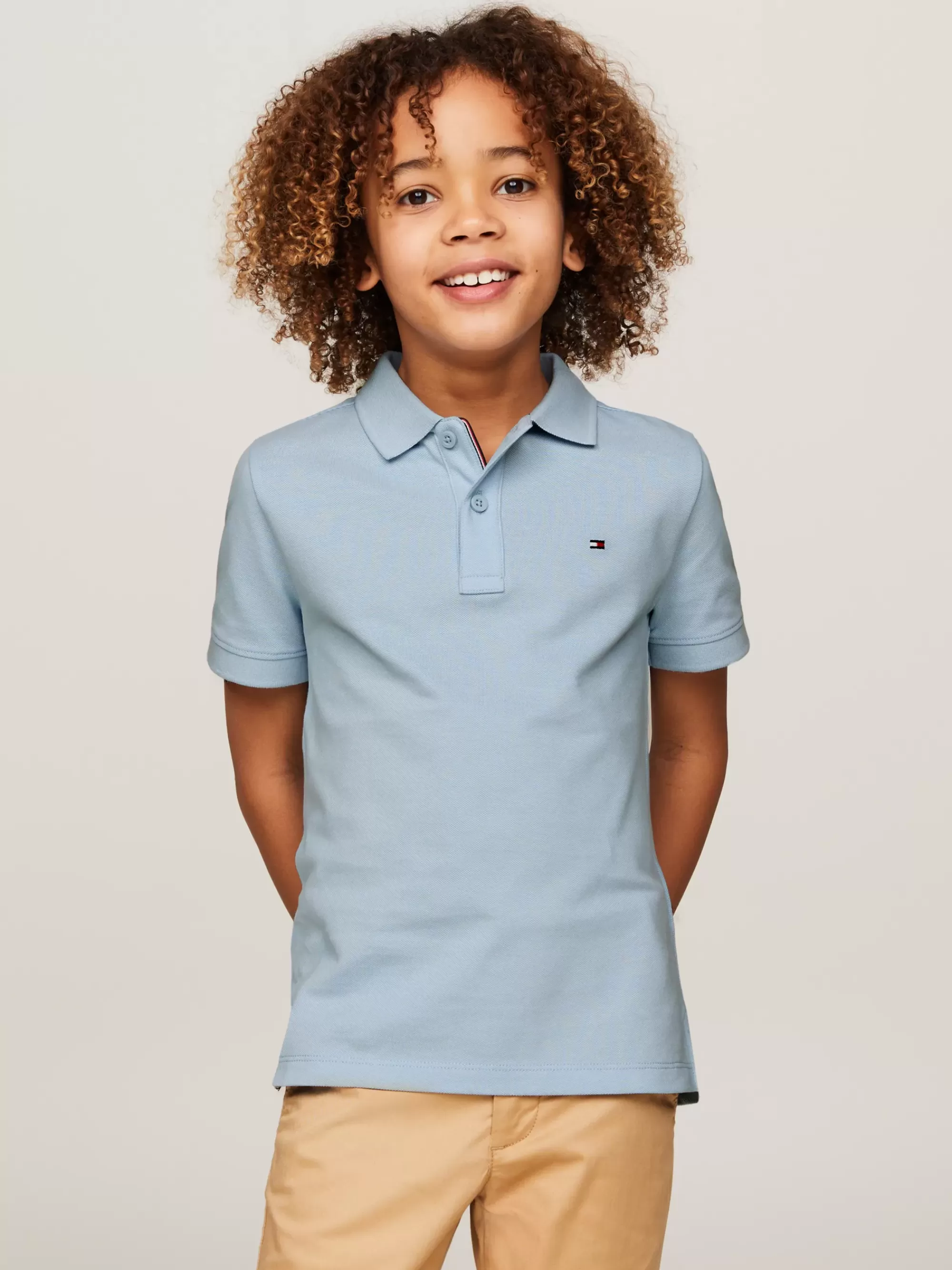 T-Shirts & Polo's*Tommy Hilfiger Essential Regular Polo Met Geborduurde Vlag BREEZY BLUE