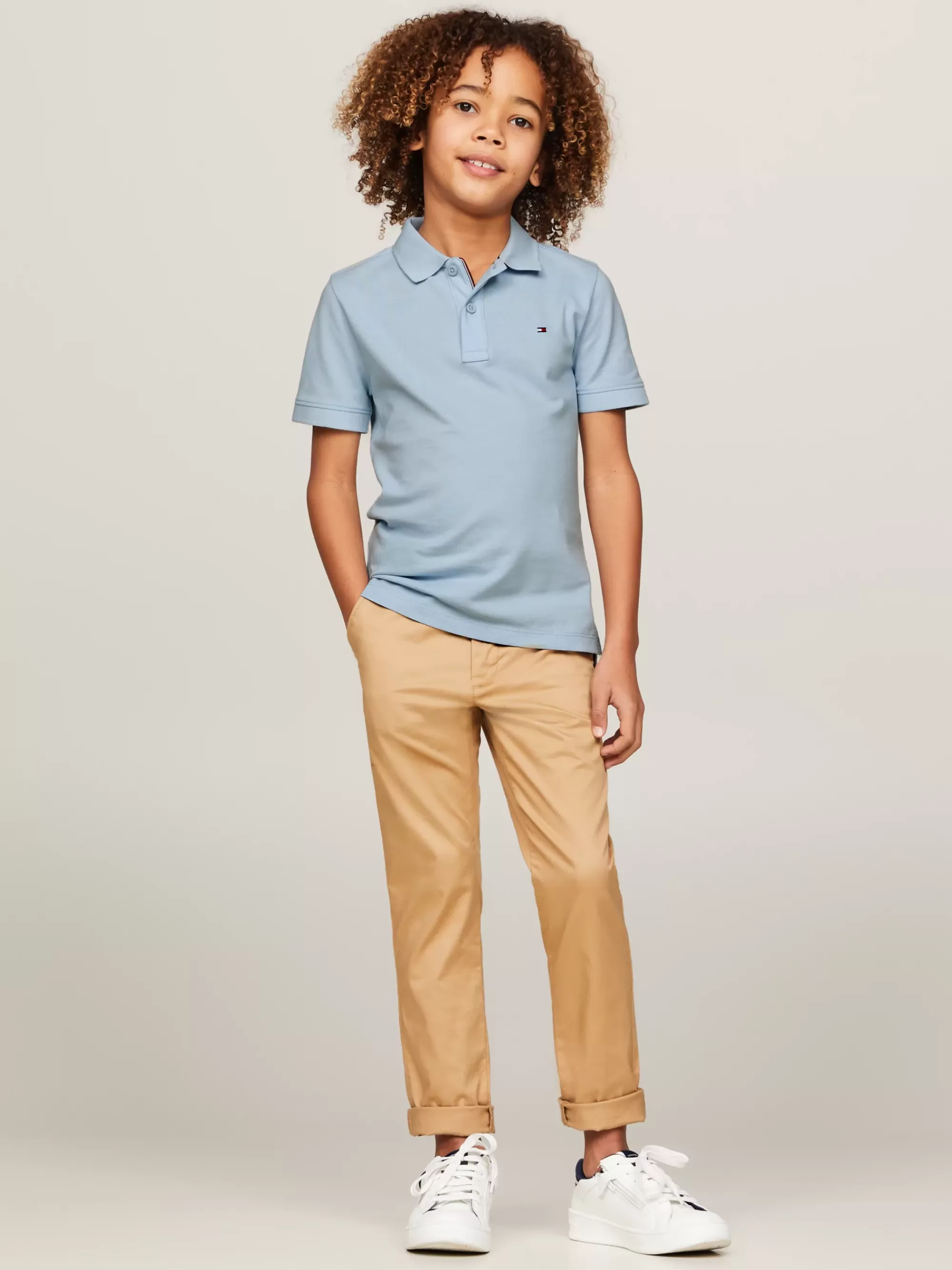 T-Shirts & Polo's*Tommy Hilfiger Essential Regular Polo Met Geborduurde Vlag BREEZY BLUE