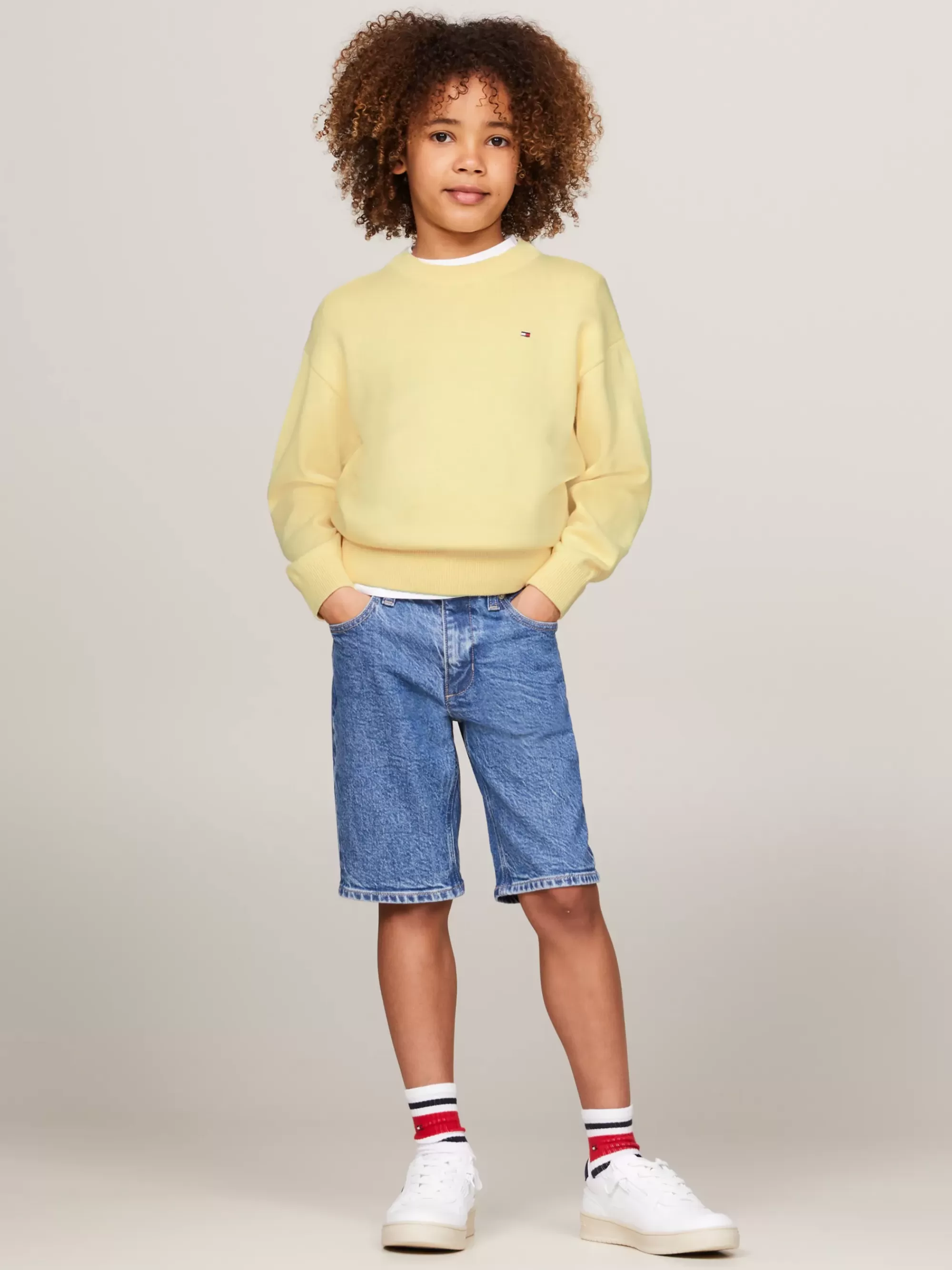 Broeken & Korte Broeken*Tommy Hilfiger Essential Relaxed Fit Denim Skate Short MIDSALTPEPPER
