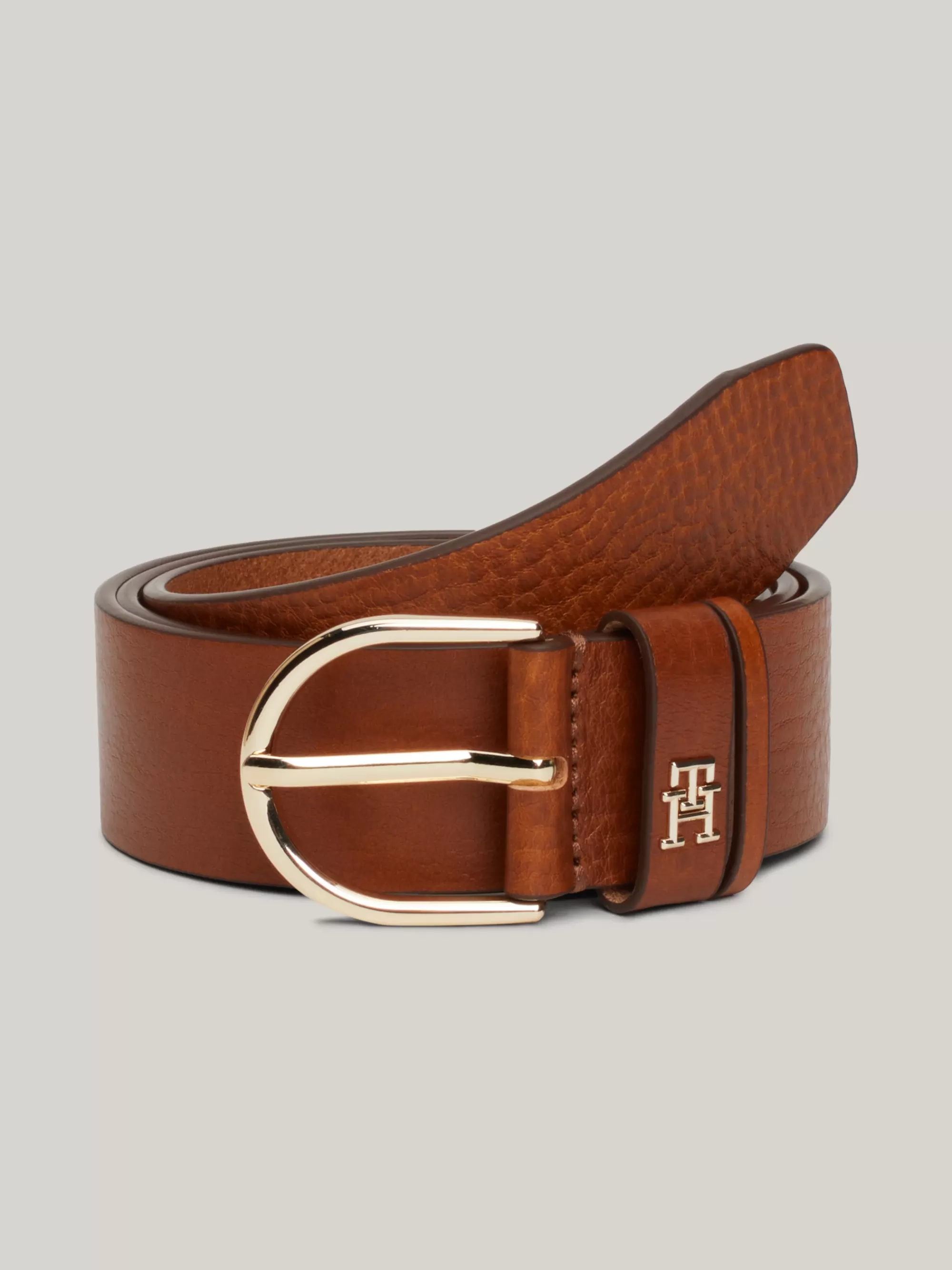 Riemen*Tommy Hilfiger Essential Riem Van Getextureerd Leer COGNAC