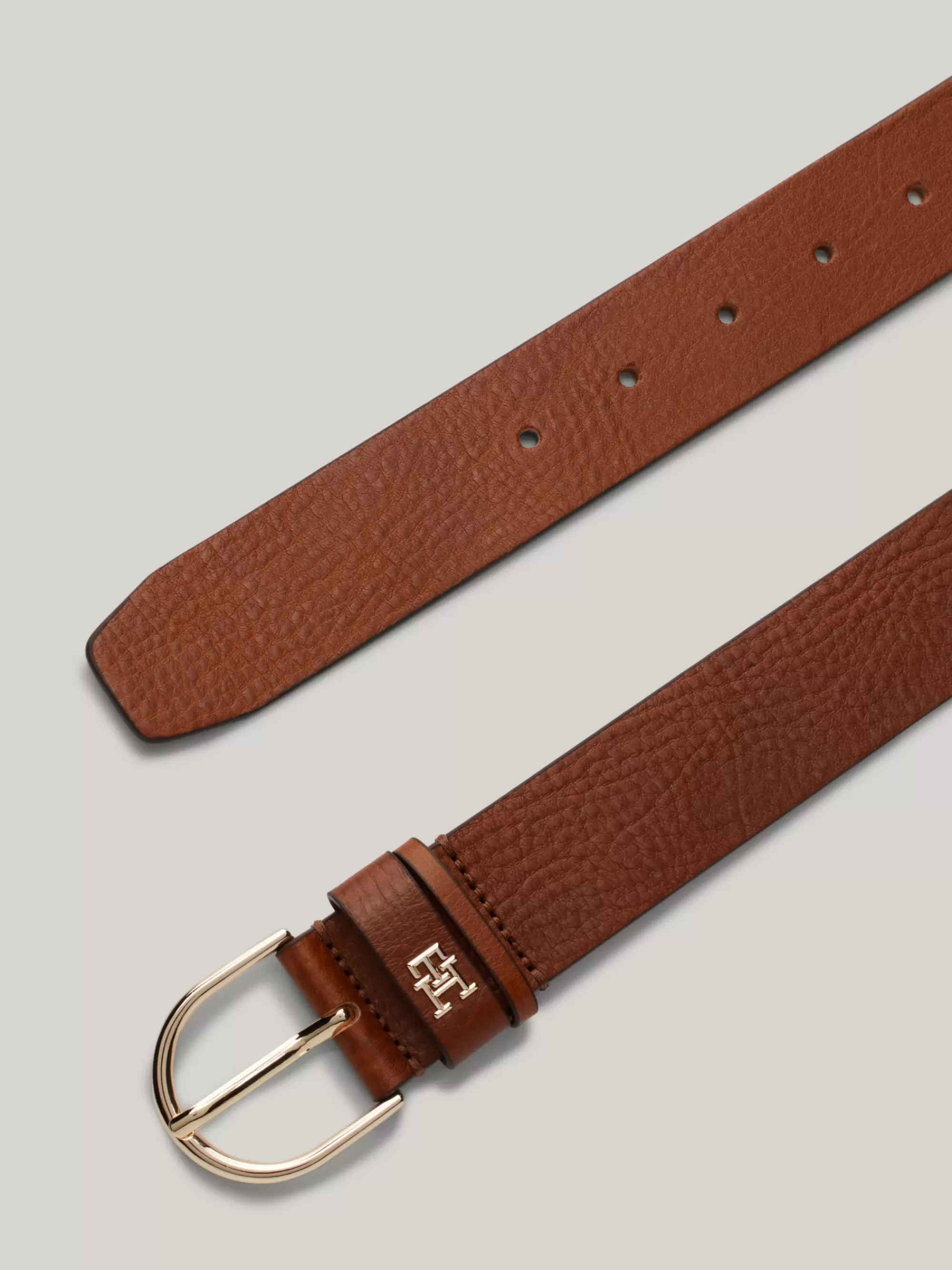 Riemen*Tommy Hilfiger Essential Riem Van Getextureerd Leer COGNAC