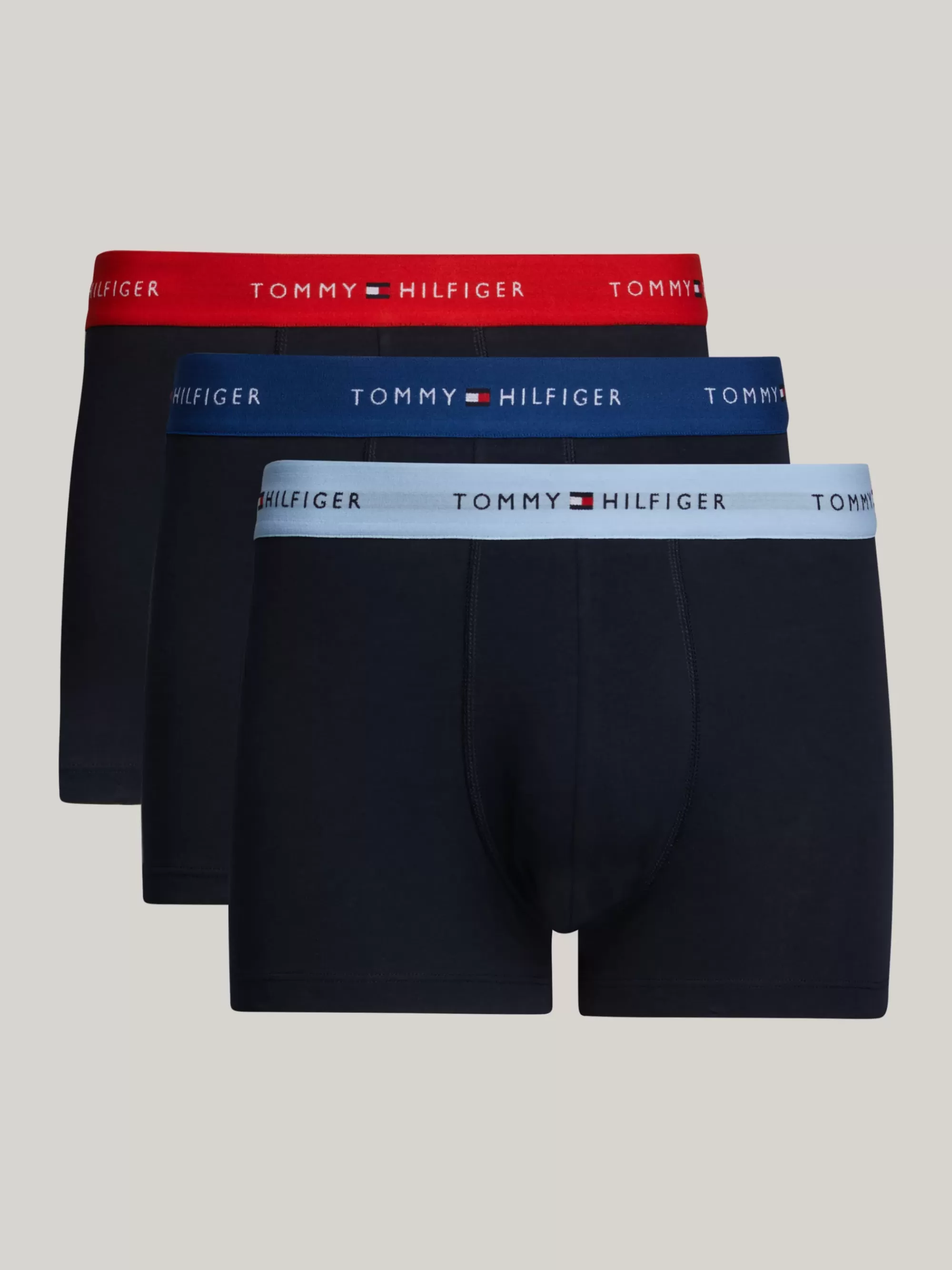 Boxers | Multipacks*Tommy Hilfiger Essential Set Van 3 Paar Boxershorts Met Logo FIERCE RED/WELL WATER/ANCHOR BLUE