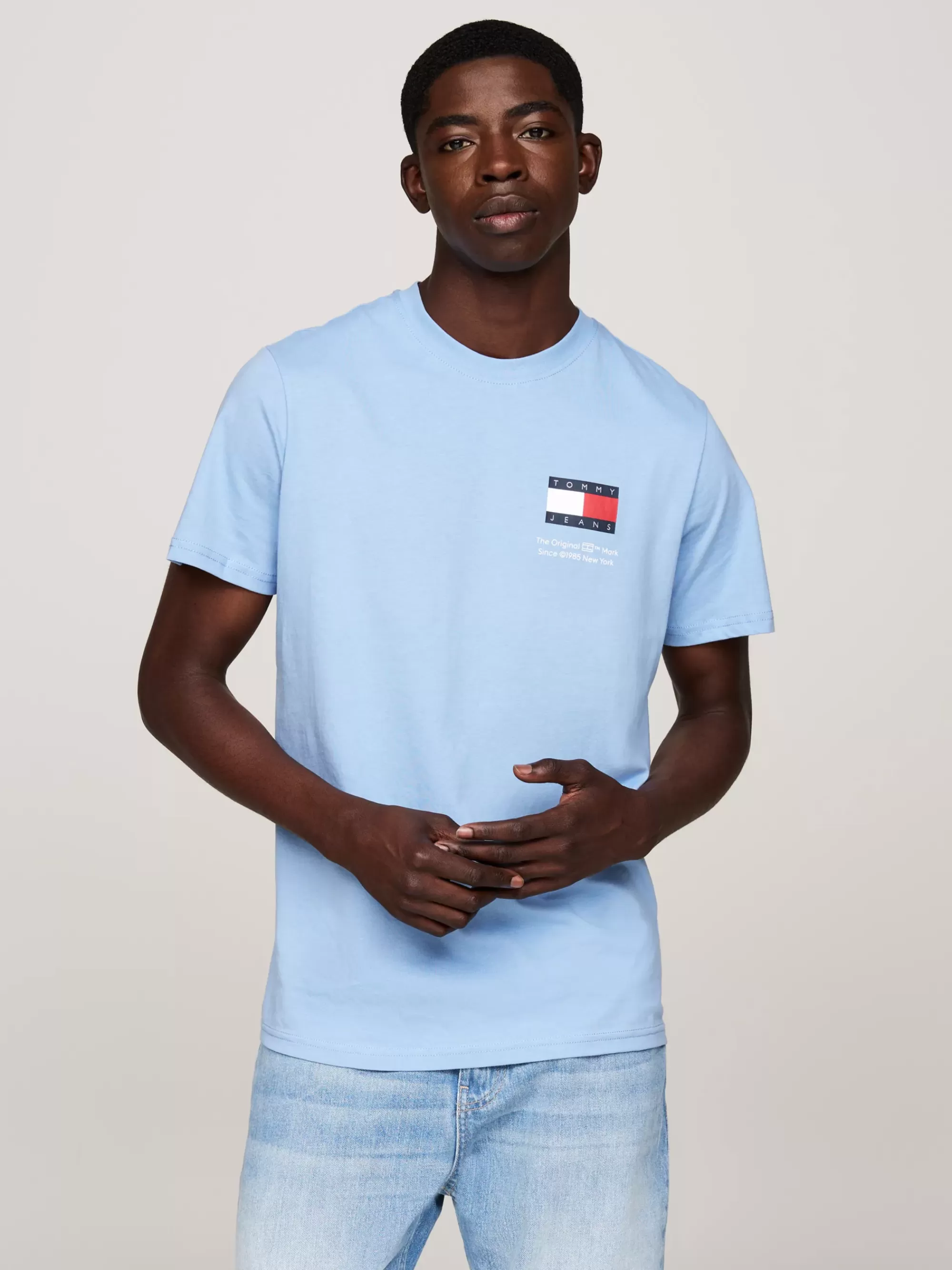 Plus Size Kleding & Inclusieve Maten | T-Shirts*Tommy Hilfiger Essential Slim Fit T-shirt Met Logo WESTSIDE BLUE