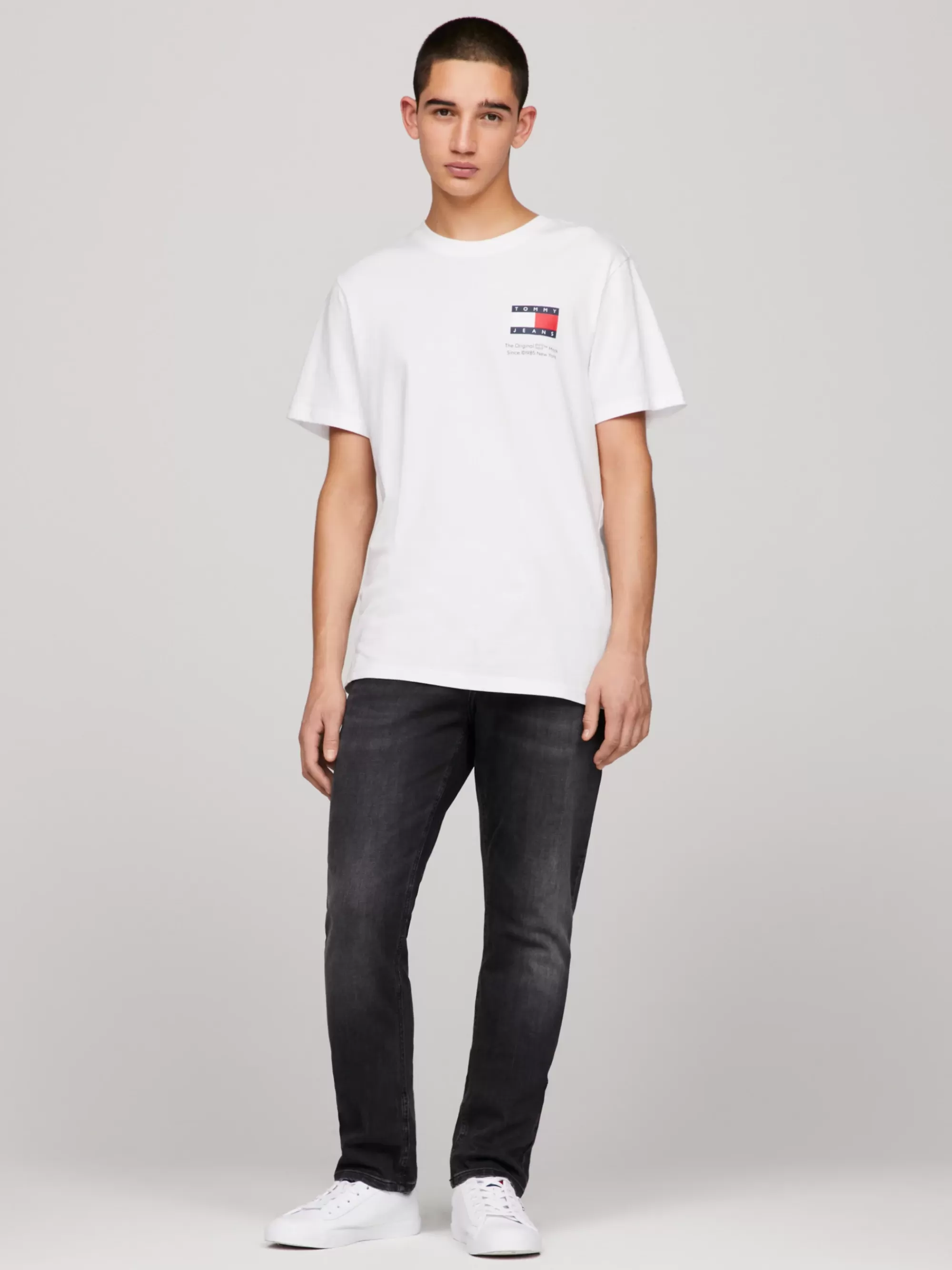 Plus Size Kleding & Inclusieve Maten | T-Shirts*Tommy Hilfiger Essential Slim Fit T-shirt Met Logo WHITE