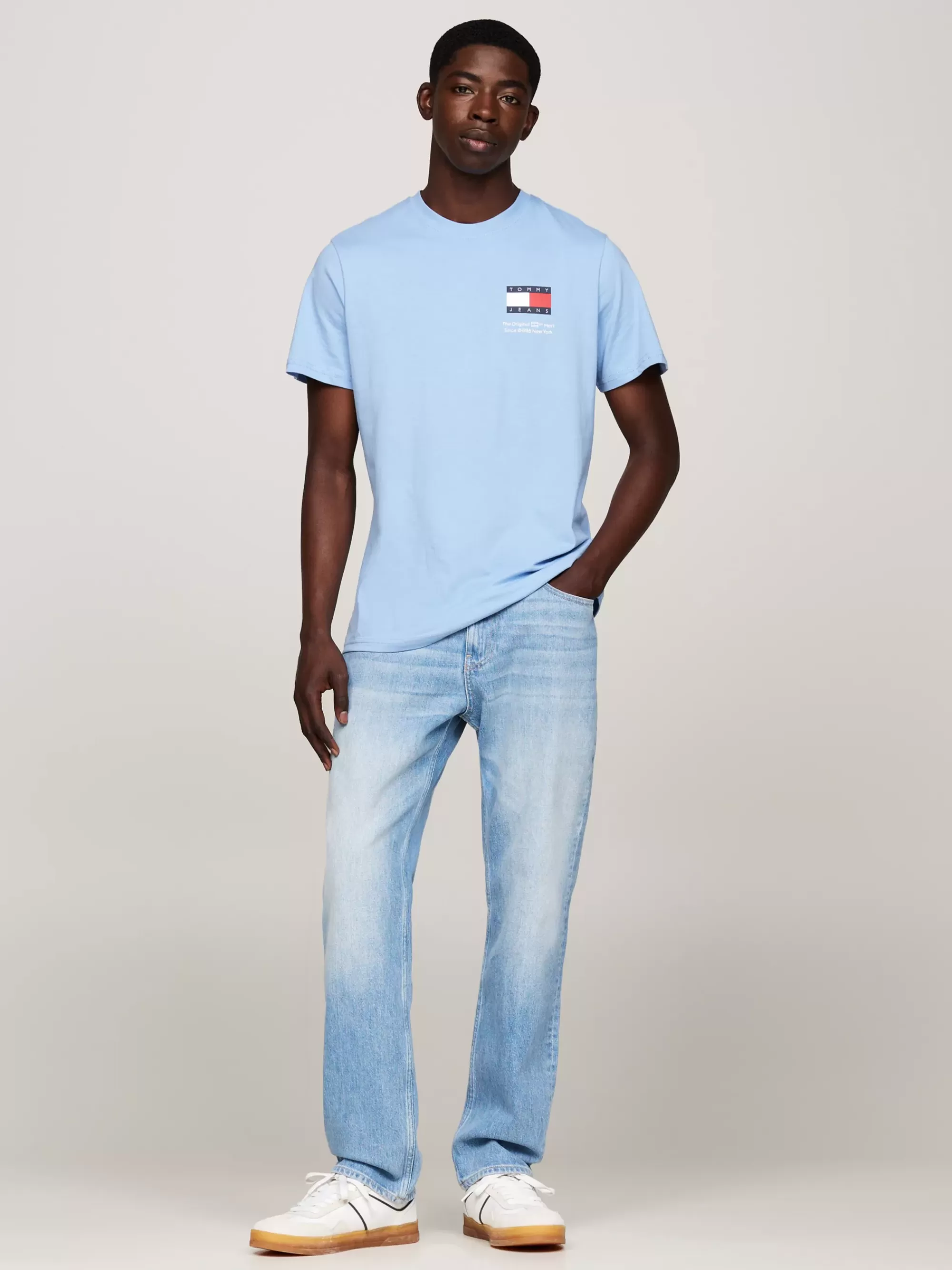 Plus Size Kleding & Inclusieve Maten | T-Shirts*Tommy Hilfiger Essential Slim Fit T-shirt Met Logo WESTSIDE BLUE